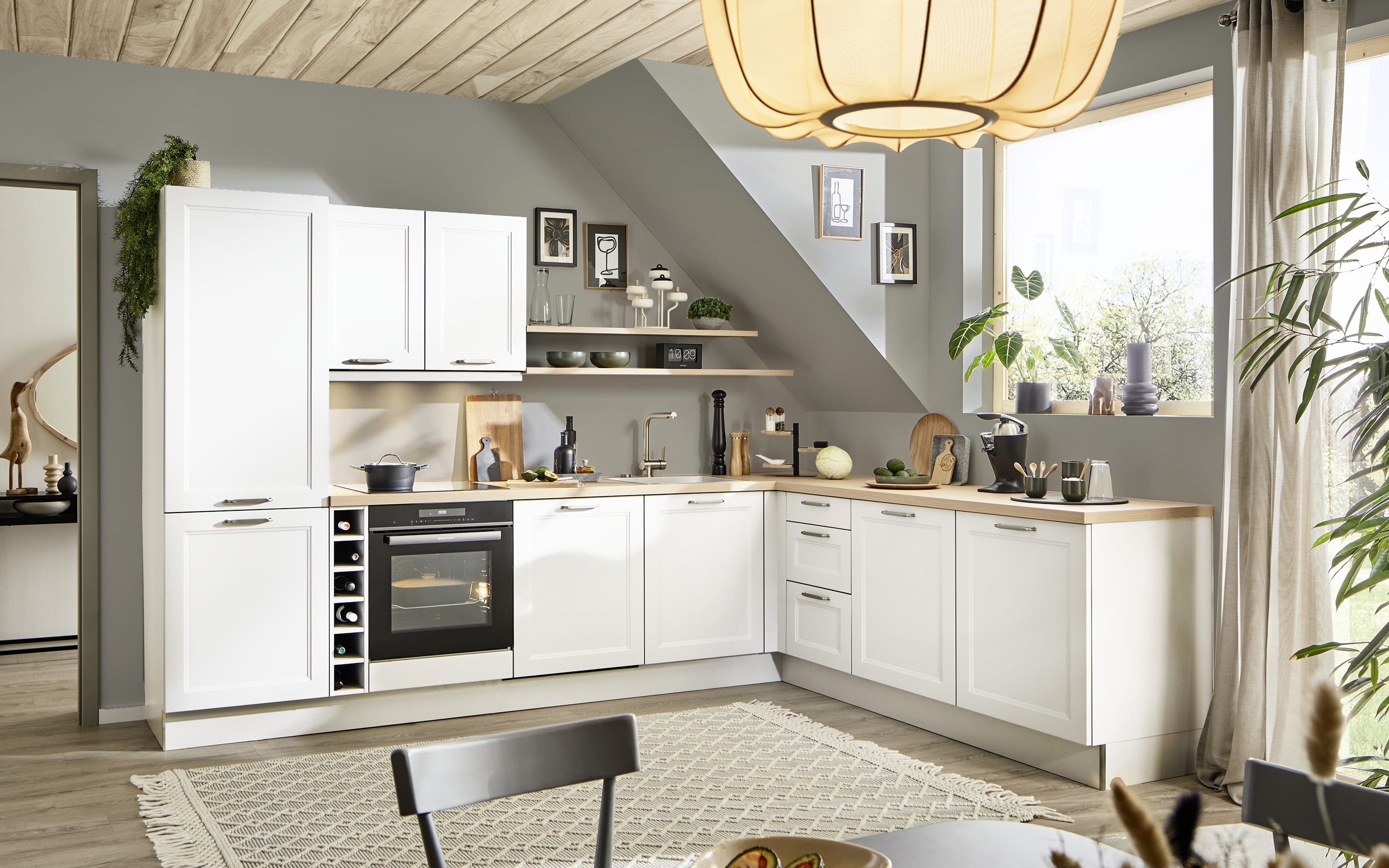 Einbauküche Ravenna, weiß, inkl. AEG Geräte