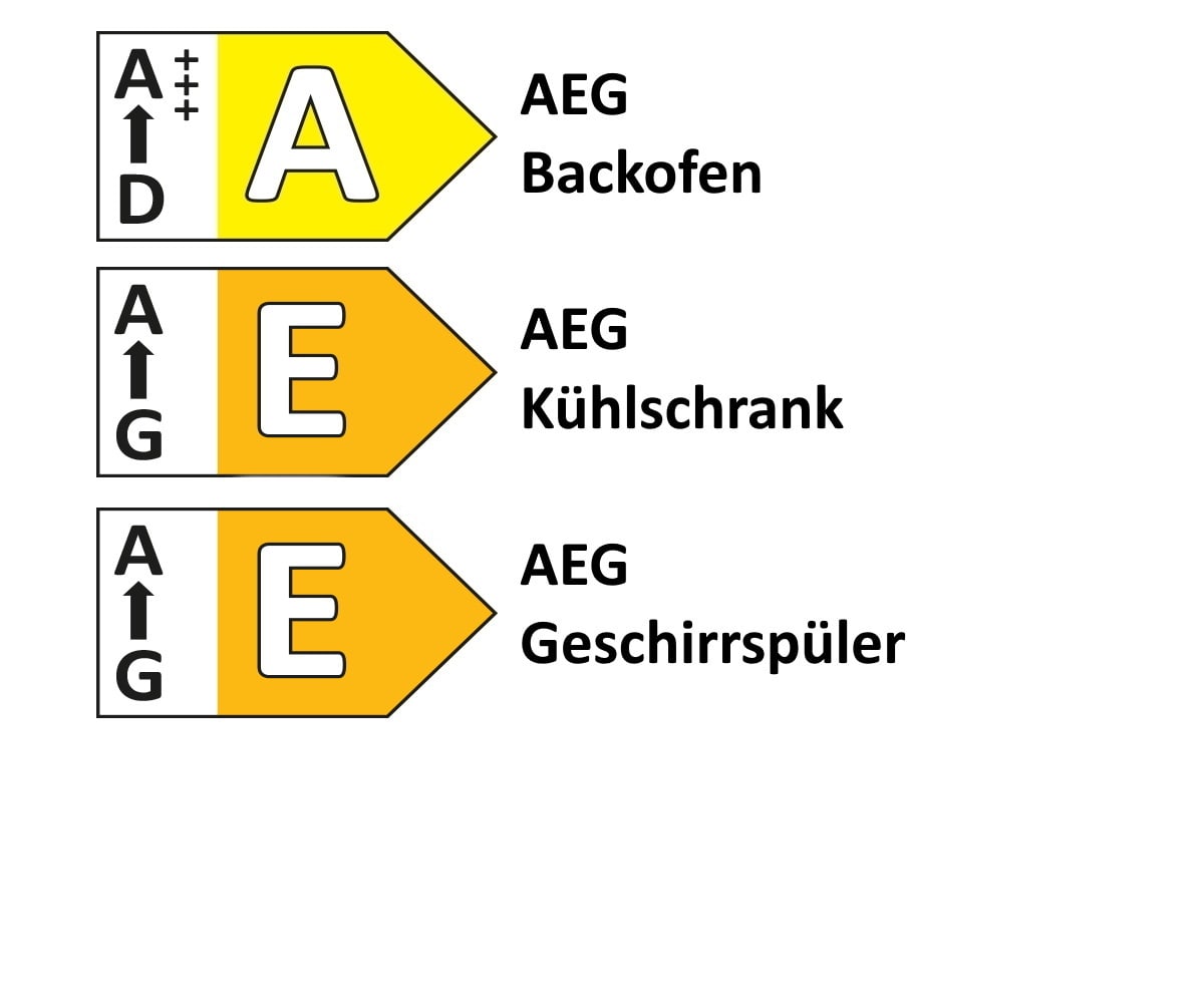 Einbauküche Lenzen, schwarzbeton, inkl. AEG Elektrogeräte