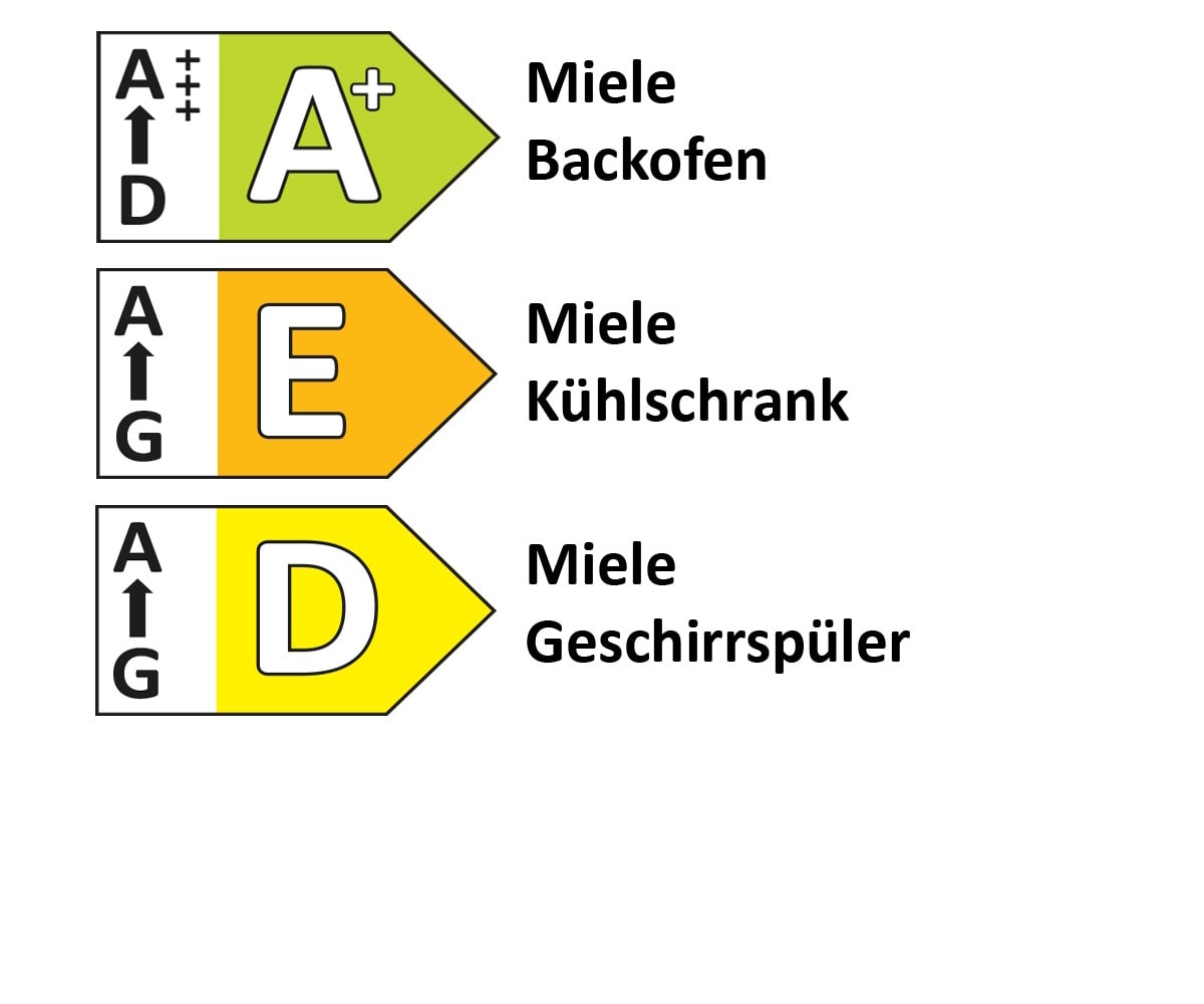 Einbauküche Lenzen, schwarzbeton, inkl. Miele Elektrogeräte