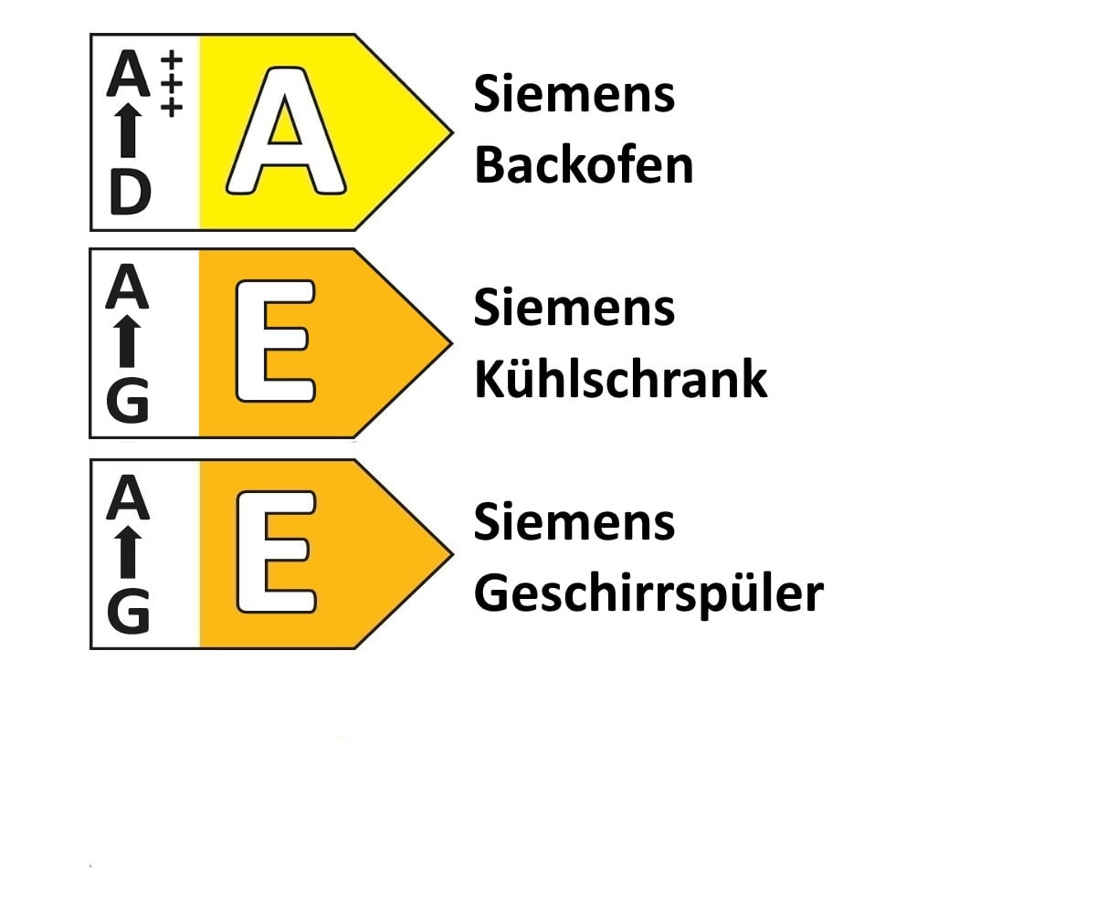 Einbauküche Sunta/Esilia, grafitschwarz matt, inkl. Siemens Elektrogeräte