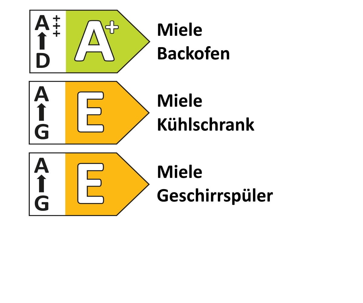 Einbauküche Rosian/Felde, Eiche San Remo Nachbildung/magnolia Hochglanz, inkl. Miele Elektrogeräte