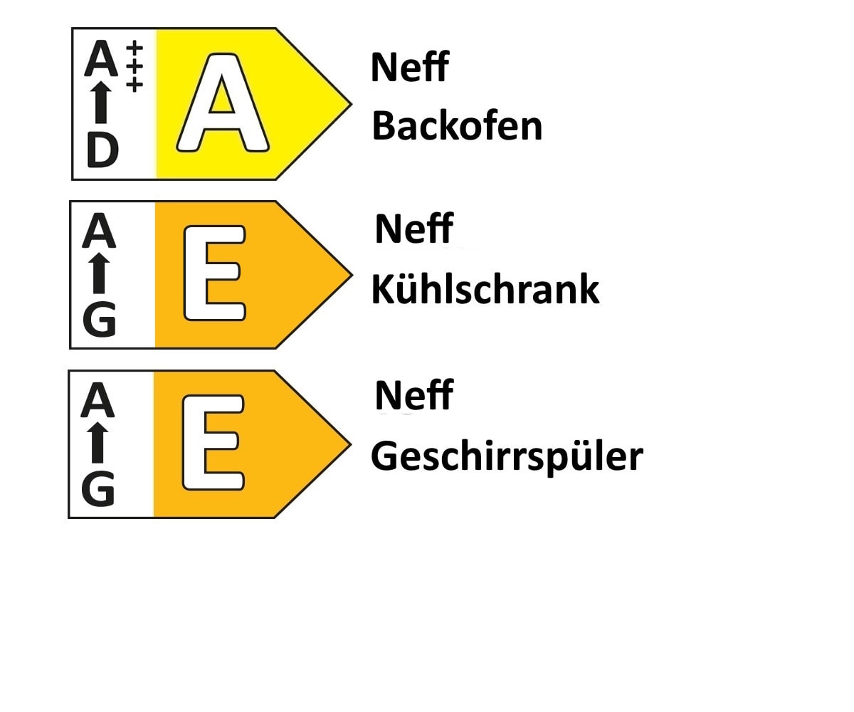 Einbauküche Torna, schwarz matt, inkl. Neff Elektrogeräte