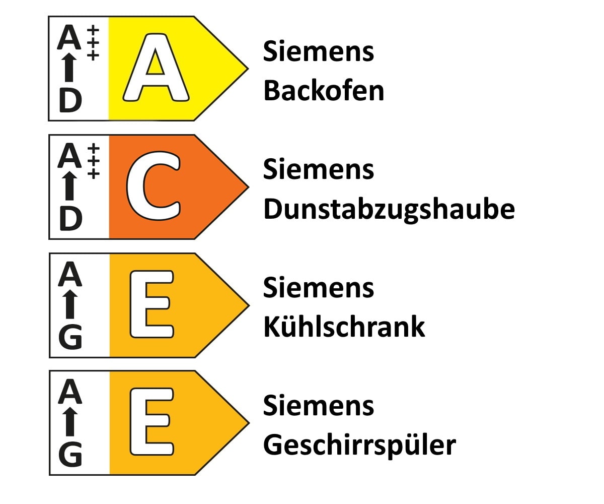 Einbauküche Sunta, weiß, inkl. Siemens Elektrogeräte