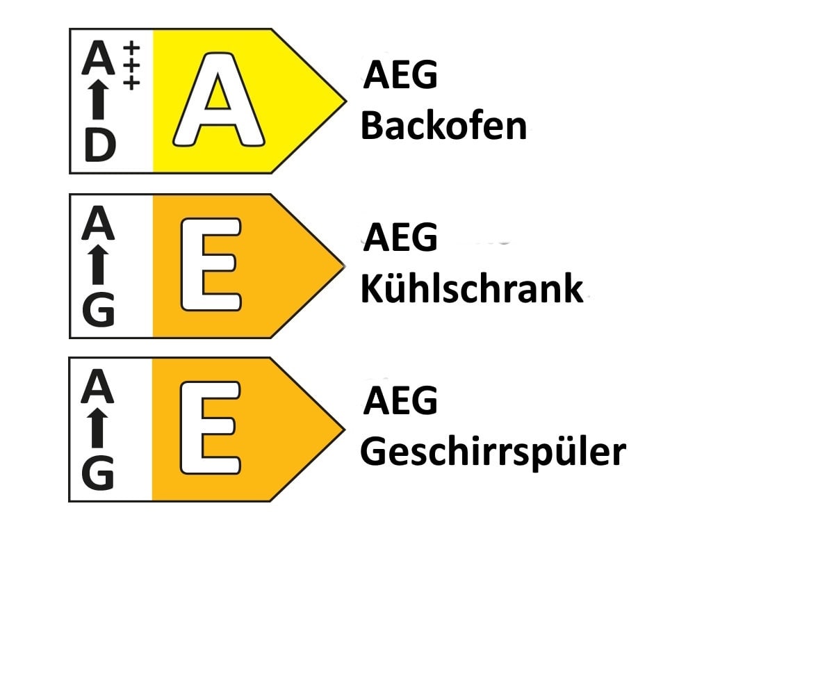 Einbauküche Stadum/Rosian, Eiche Sierra Nachbildung/beton grau, inkl. AEG Elektrogeräte