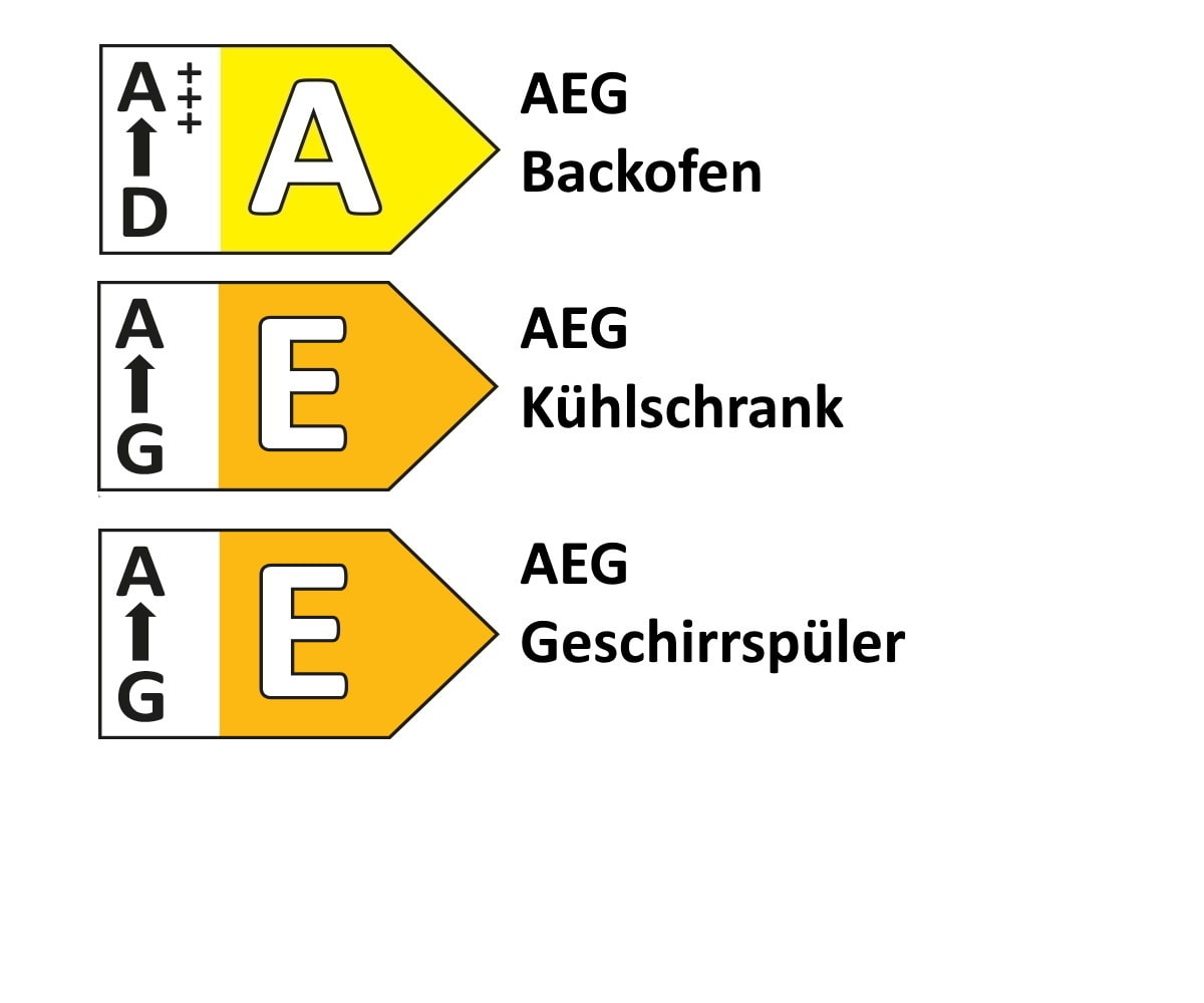 Einbauküche Esilia, graphitschwarz, inkl. AEG Elektrogeräte