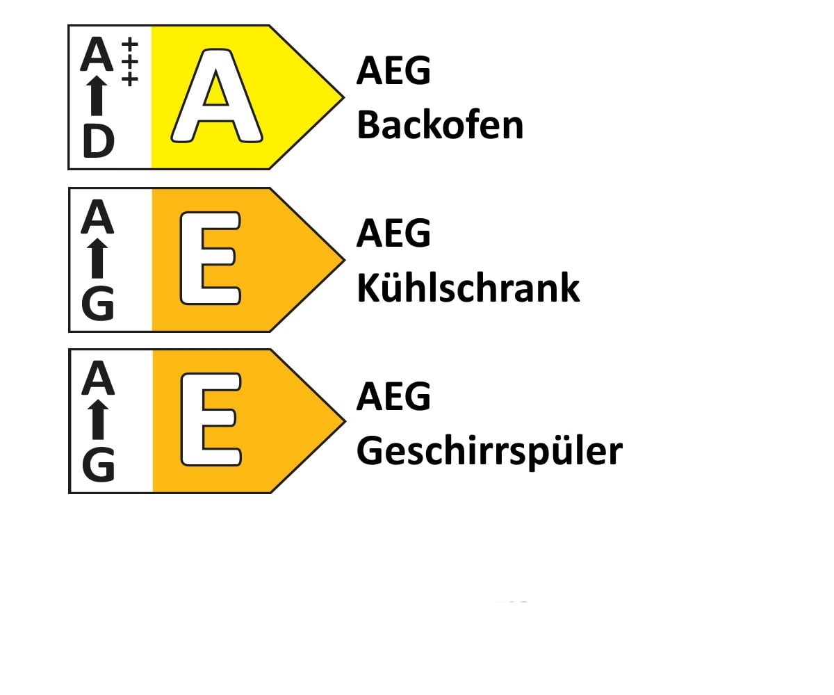 Einbauküche Esilia, grafitschwarz, ink. AEG Elektrogeräte
