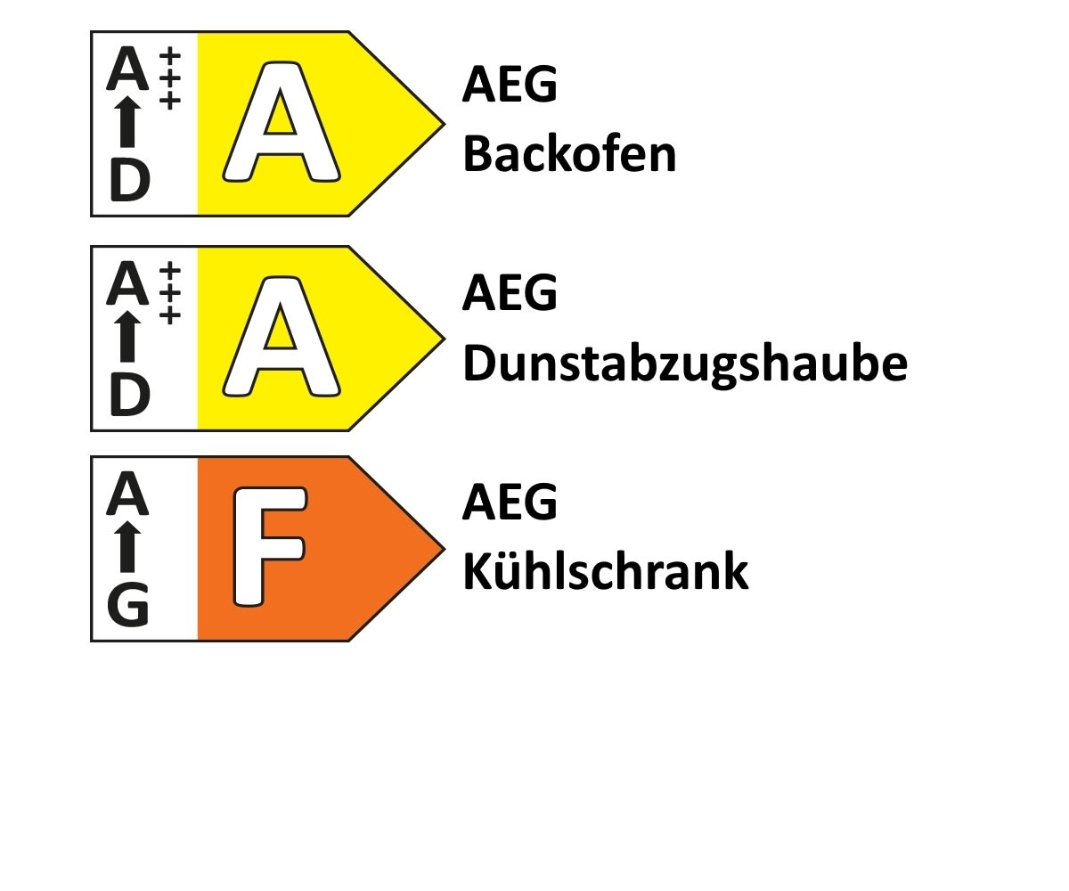 Einbaukueche IP 1200, Beton Nachbildung, inkl. AEG Elektrogeräte