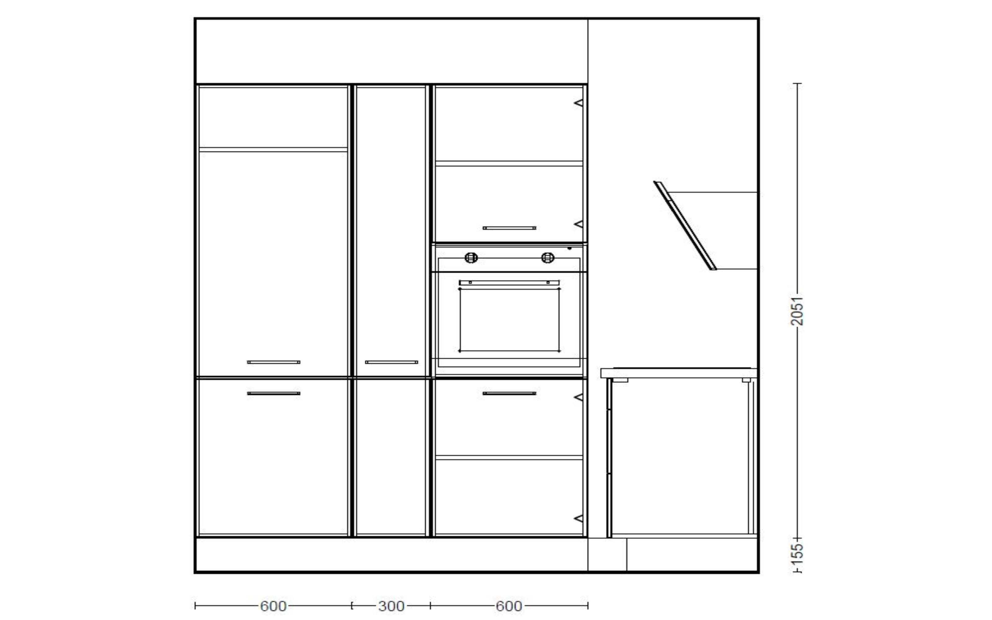 Einbauküche IP 1200, magnolienweiß matt, inkl. AEG Elektrogeräte