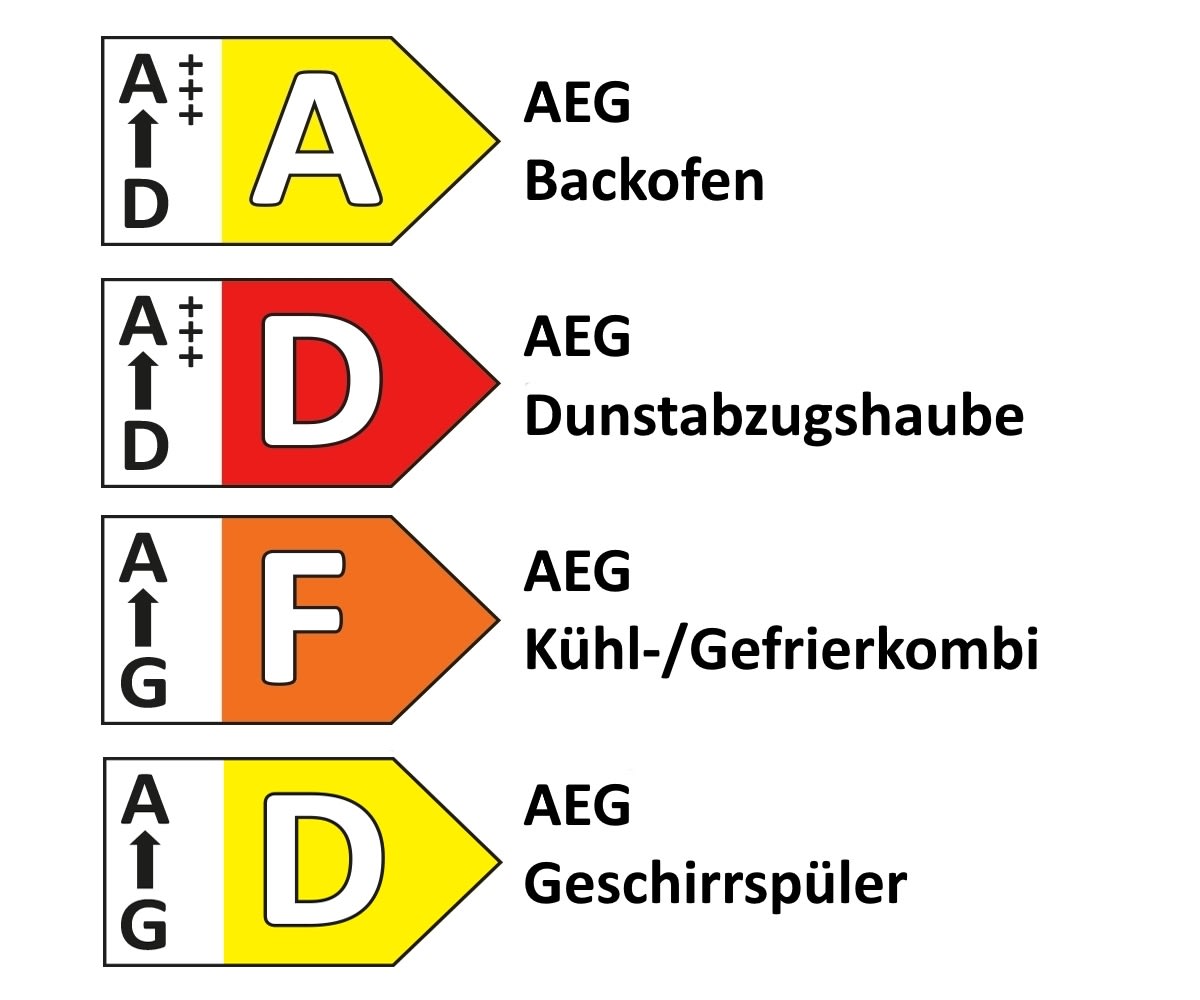 Einbauküche IP 1200, magnolienweiß matt, inkl. AEG Elektrogeräte