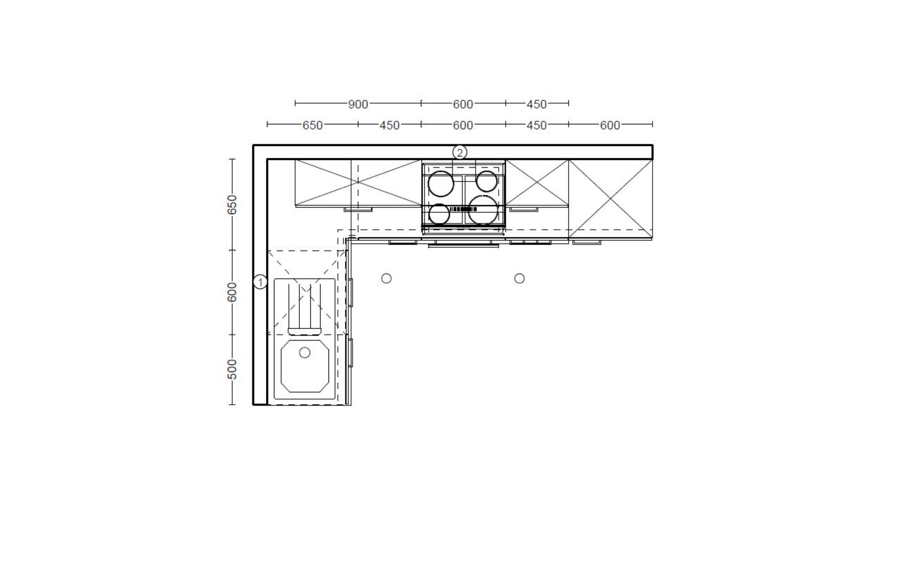 Einbauküche IP 1200, Seeahorn Nachbildung, inkl. Elektrogeräte