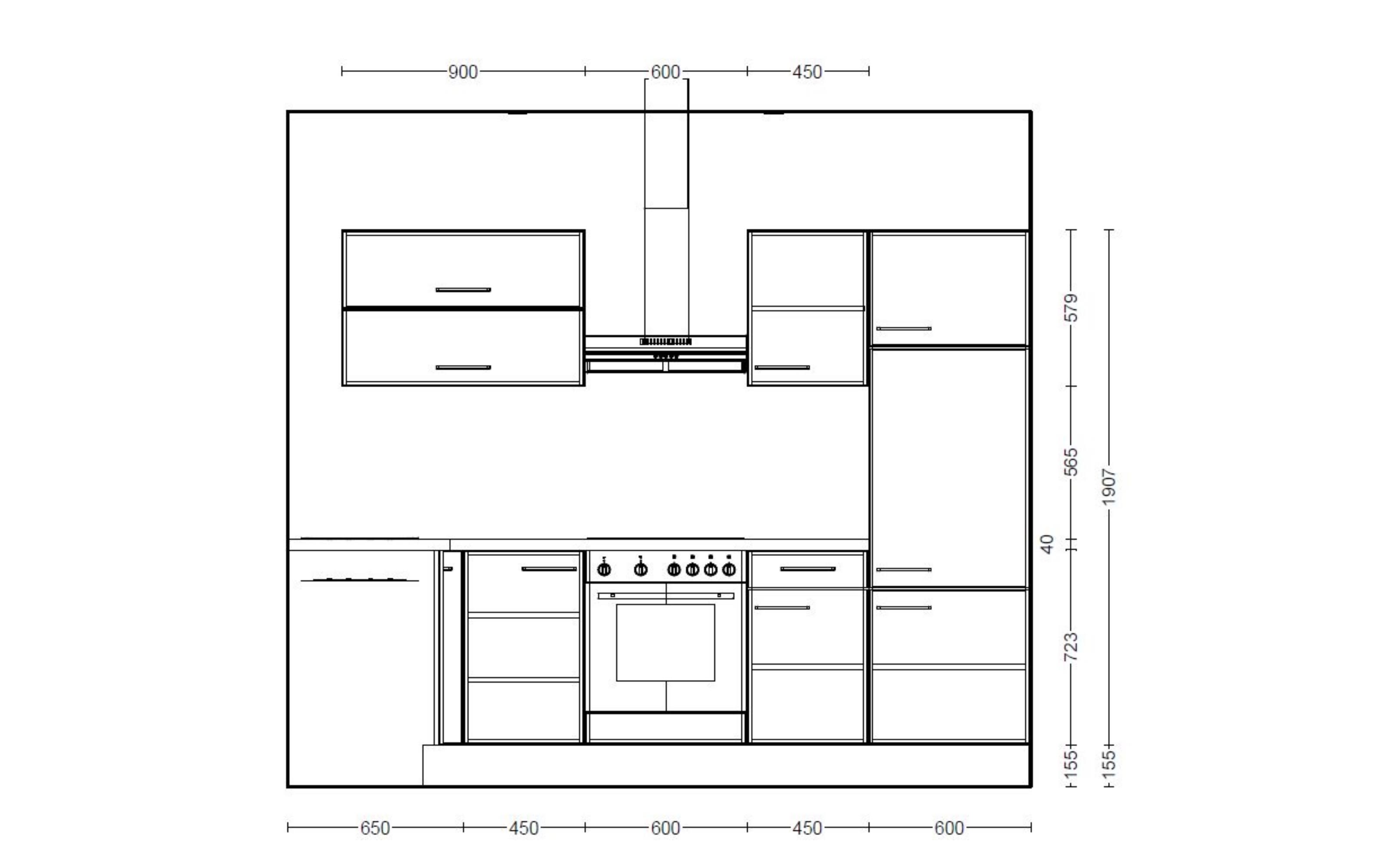 Einbauküche IP 1200, Seeahorn Nachbildung, inkl. Elektrogeräte