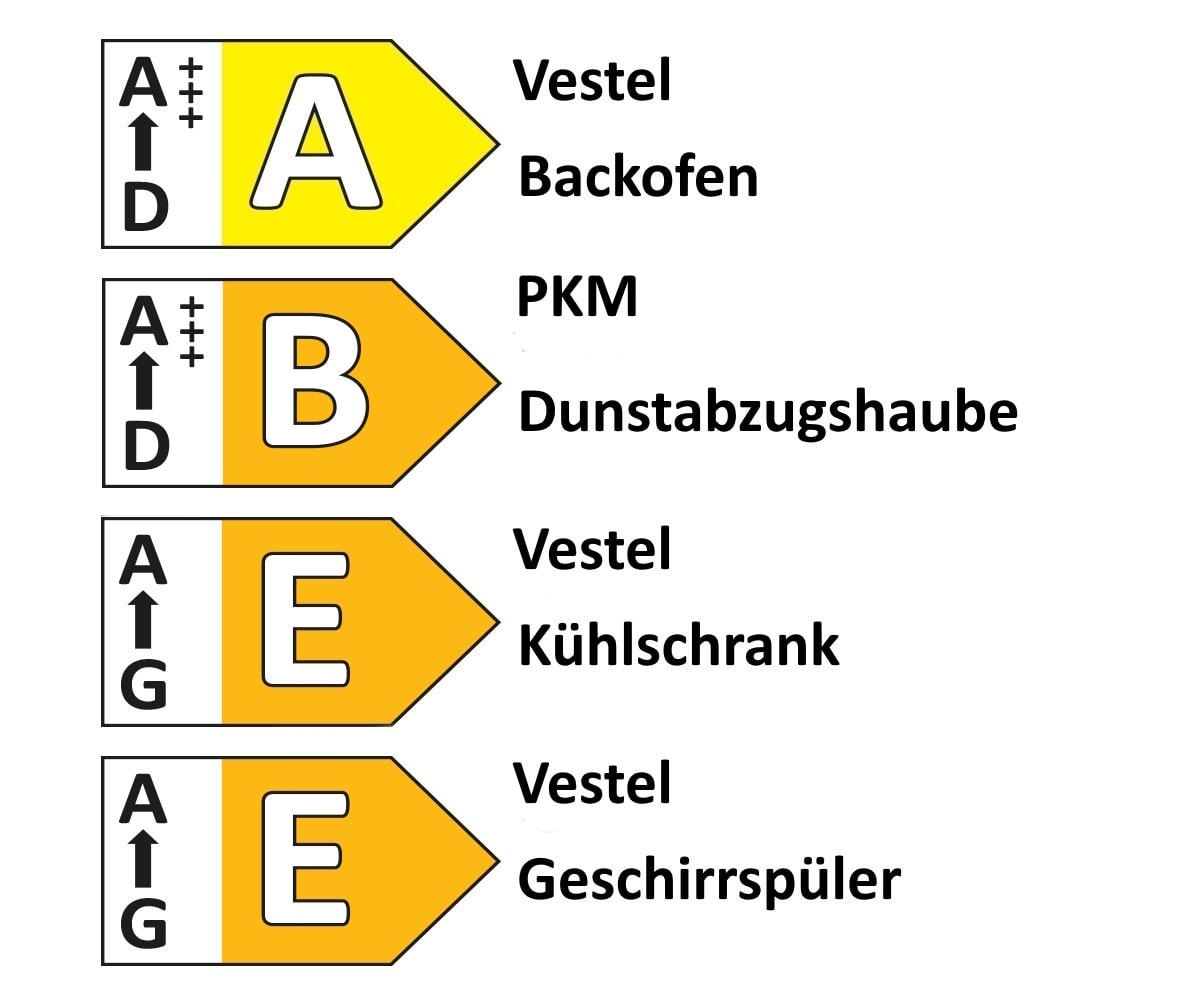 Einbauküche IP 1200, Nachbildung Vintage Eiche, inkl. Elektrogeräte