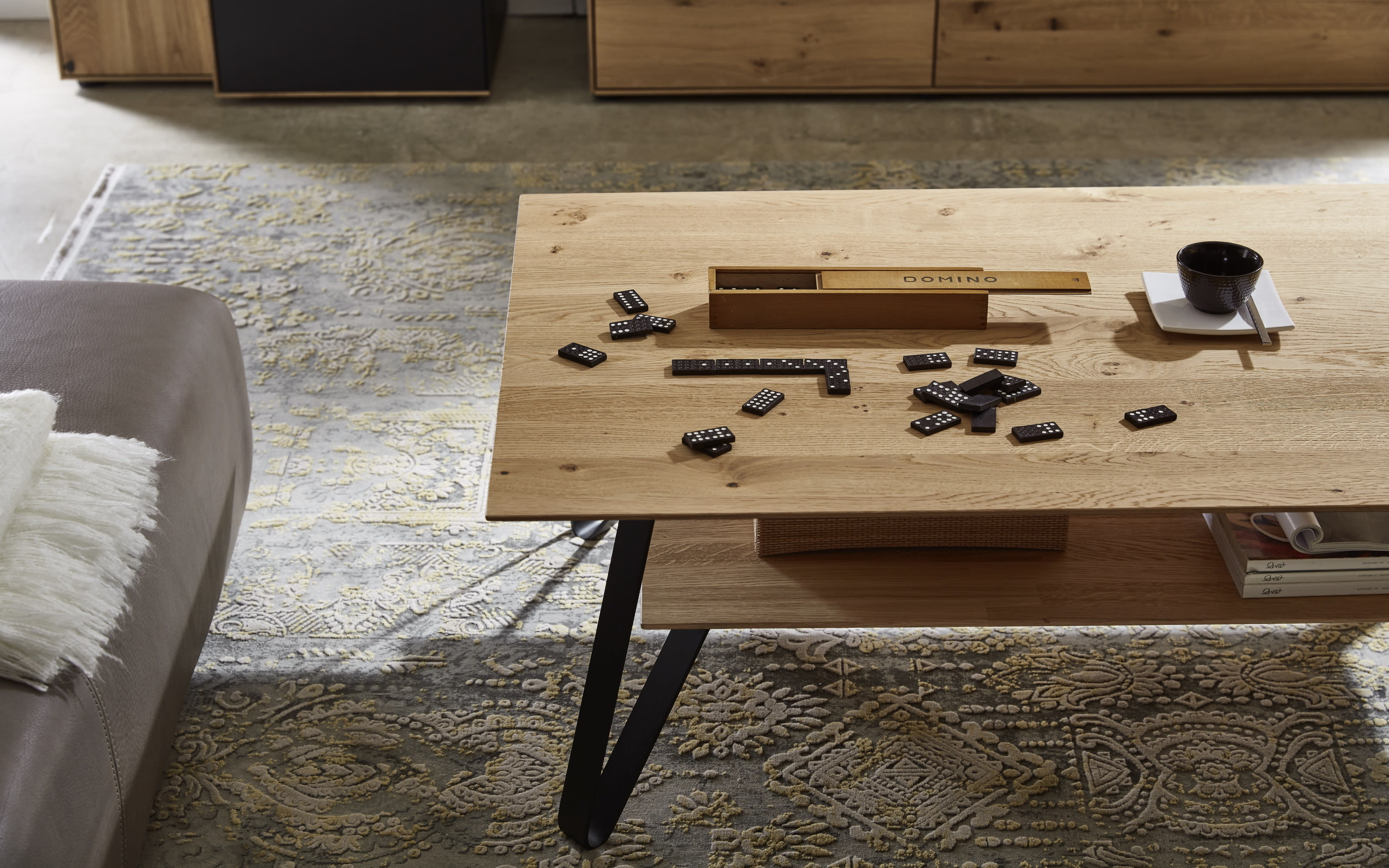 Couchtisch WM 2140, Wildeiche soft massiv gebürstet