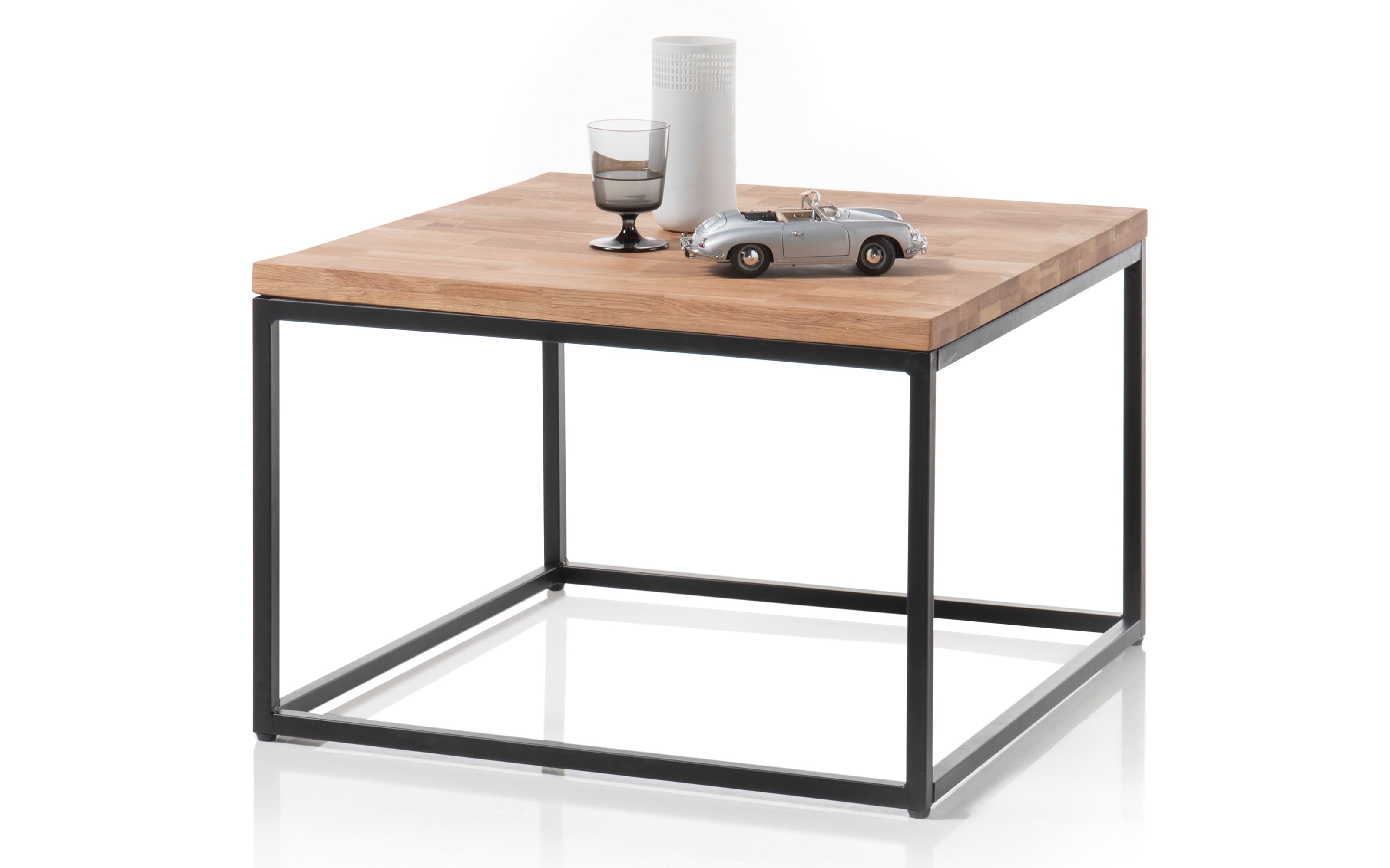 Couchtisch Sakura II, Asteiche massiv, schwarz lackiert