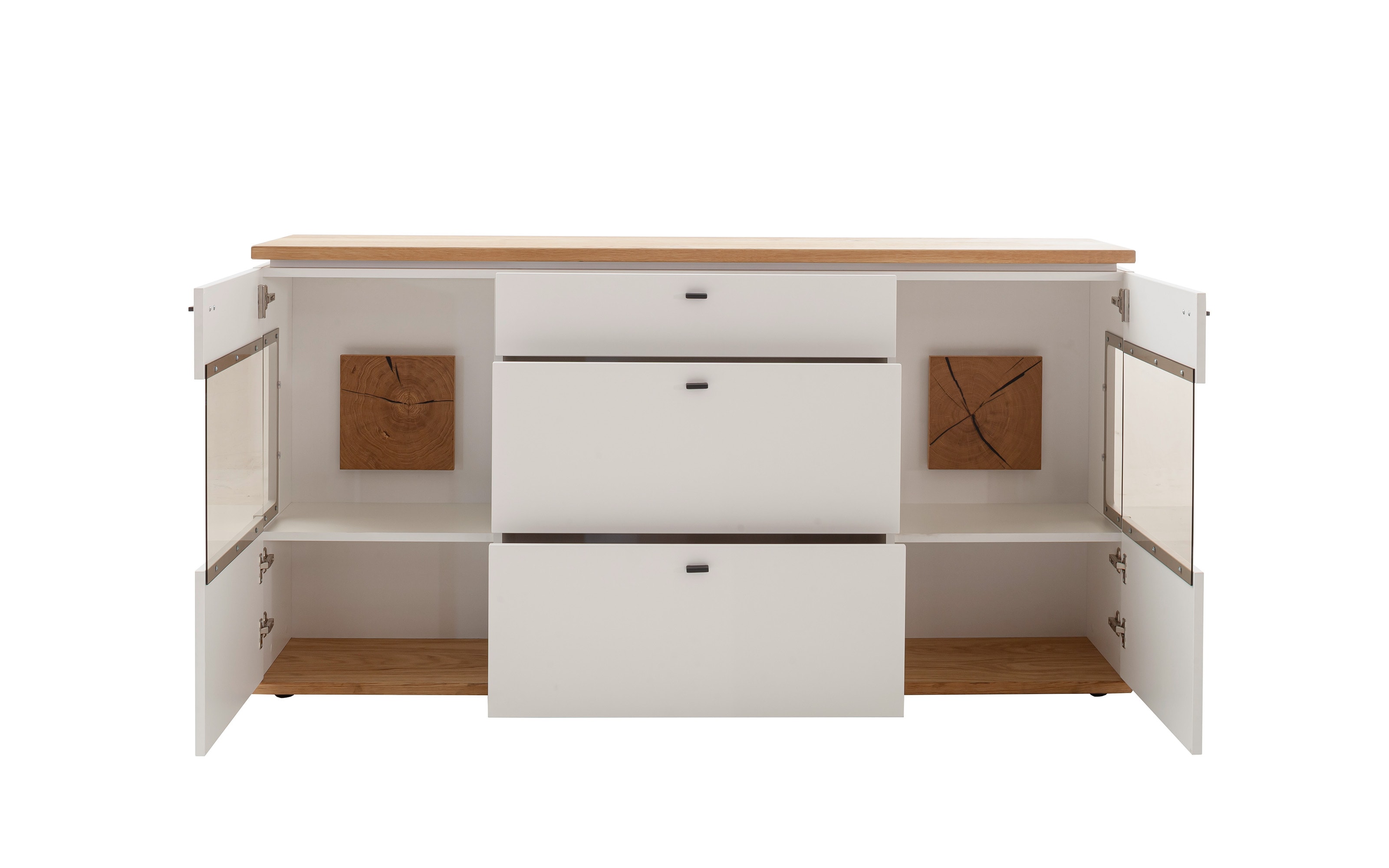 Sideboard Matadi, weiß/Balkeneiche, inkl. Softclose Funktion 