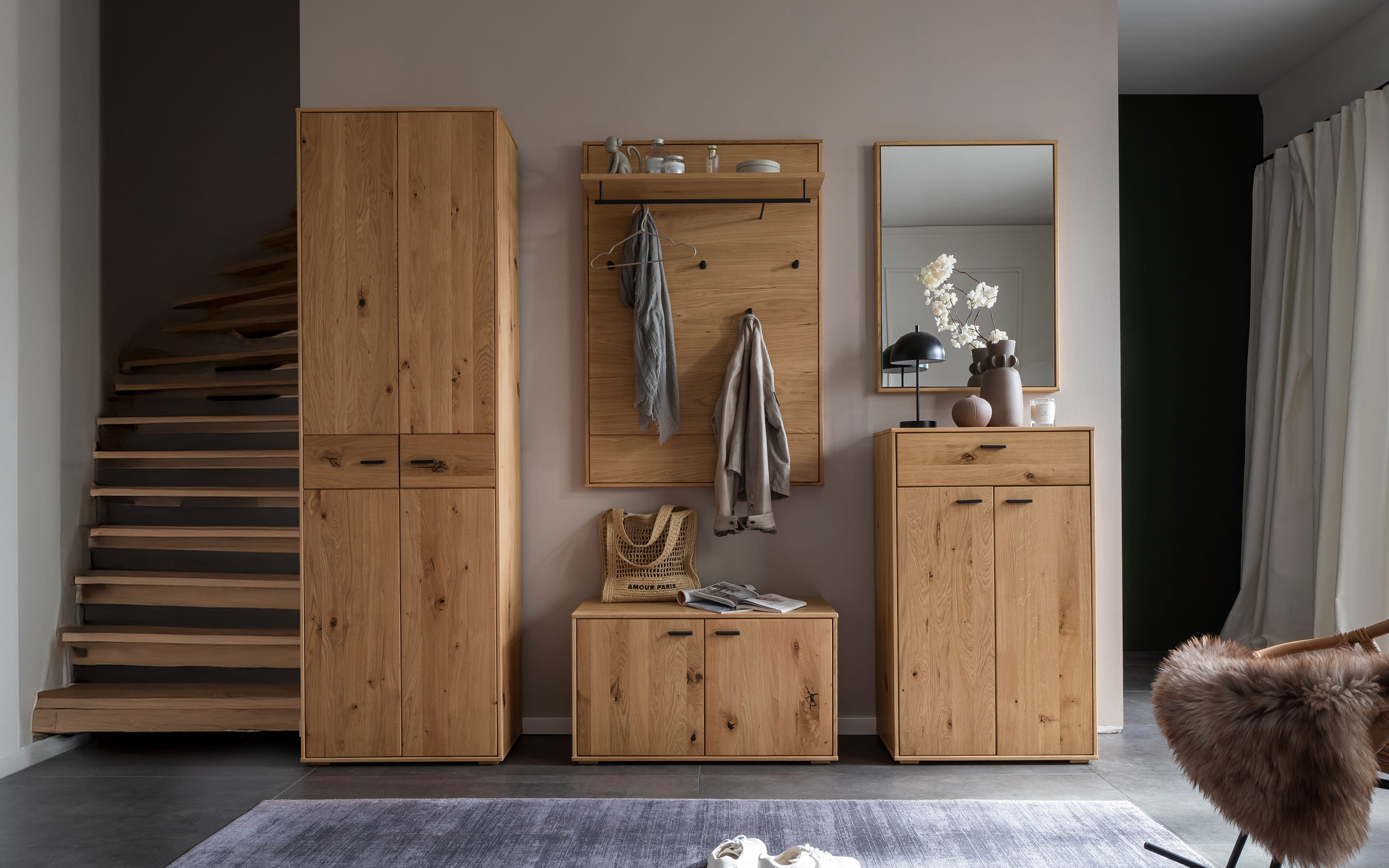 Garderobenkombination Binz, holz