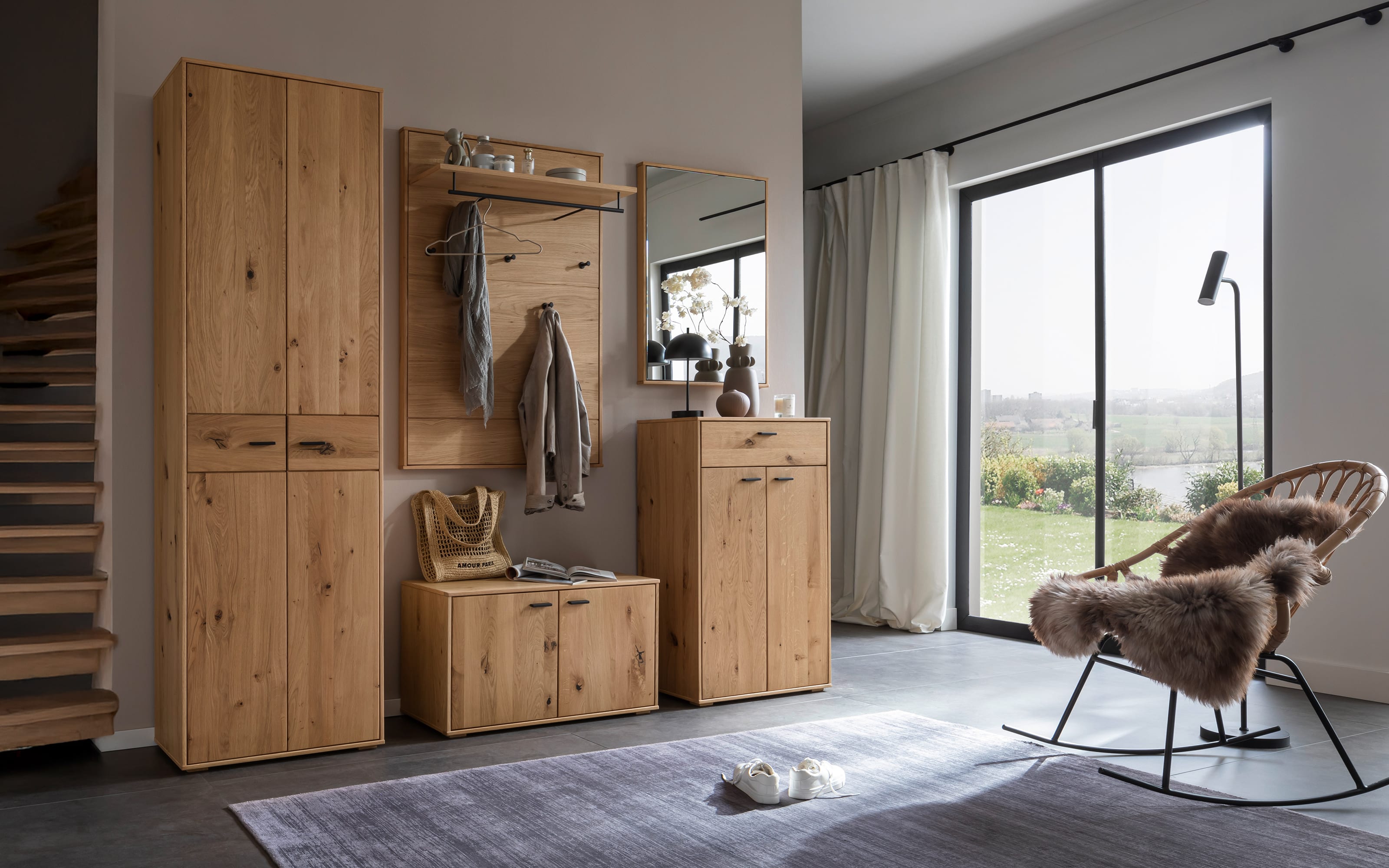 Garderobenkombination Binz, holz