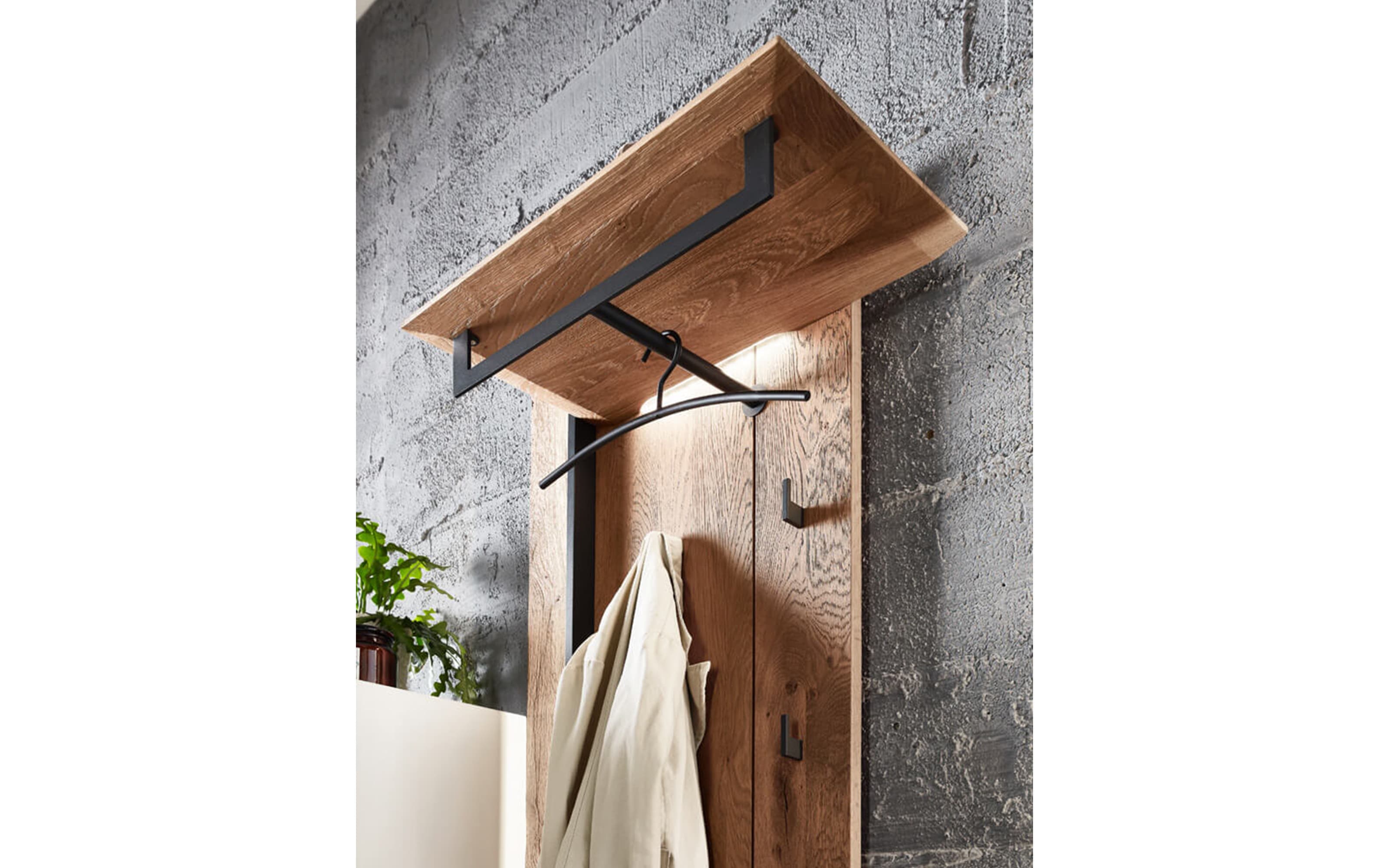 Wandgarderobe Velko, Kerneiche Umato/Riffholz