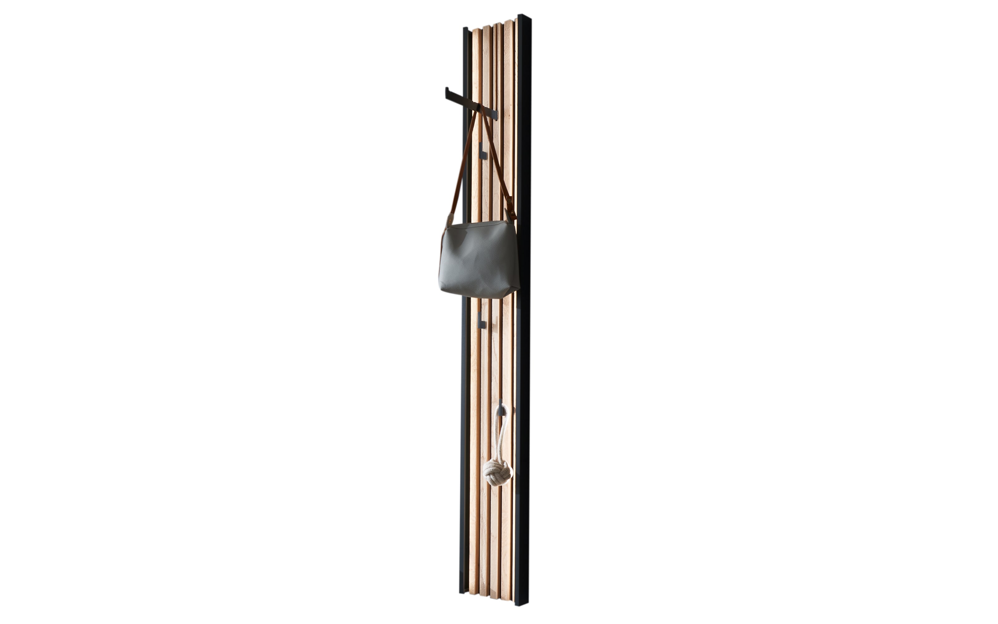 Wandgarderobe Salvo, Kerneiche/anthrazit, 190 cm, inkl. Beleuchtung