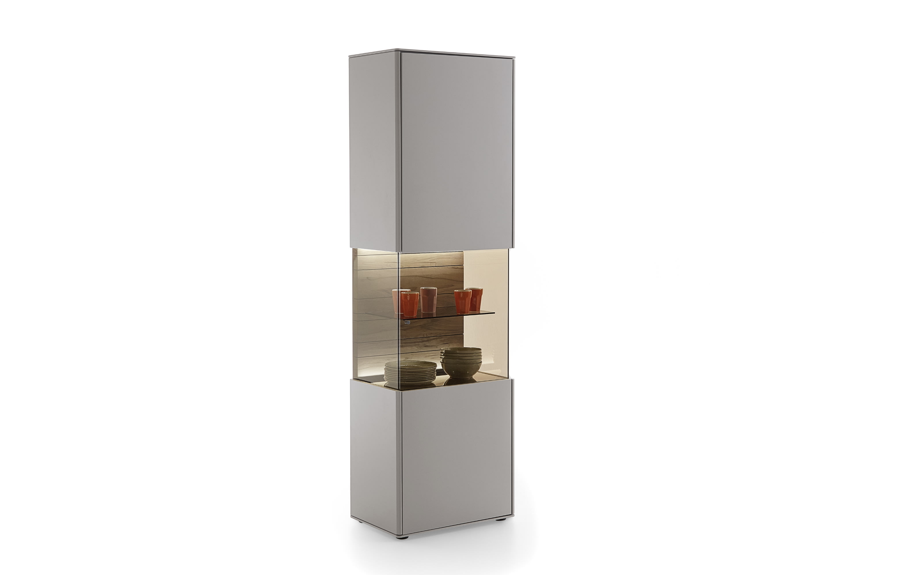 Standvitrine Audra, Altholzbuche/sand, Breite ca. 62 cm