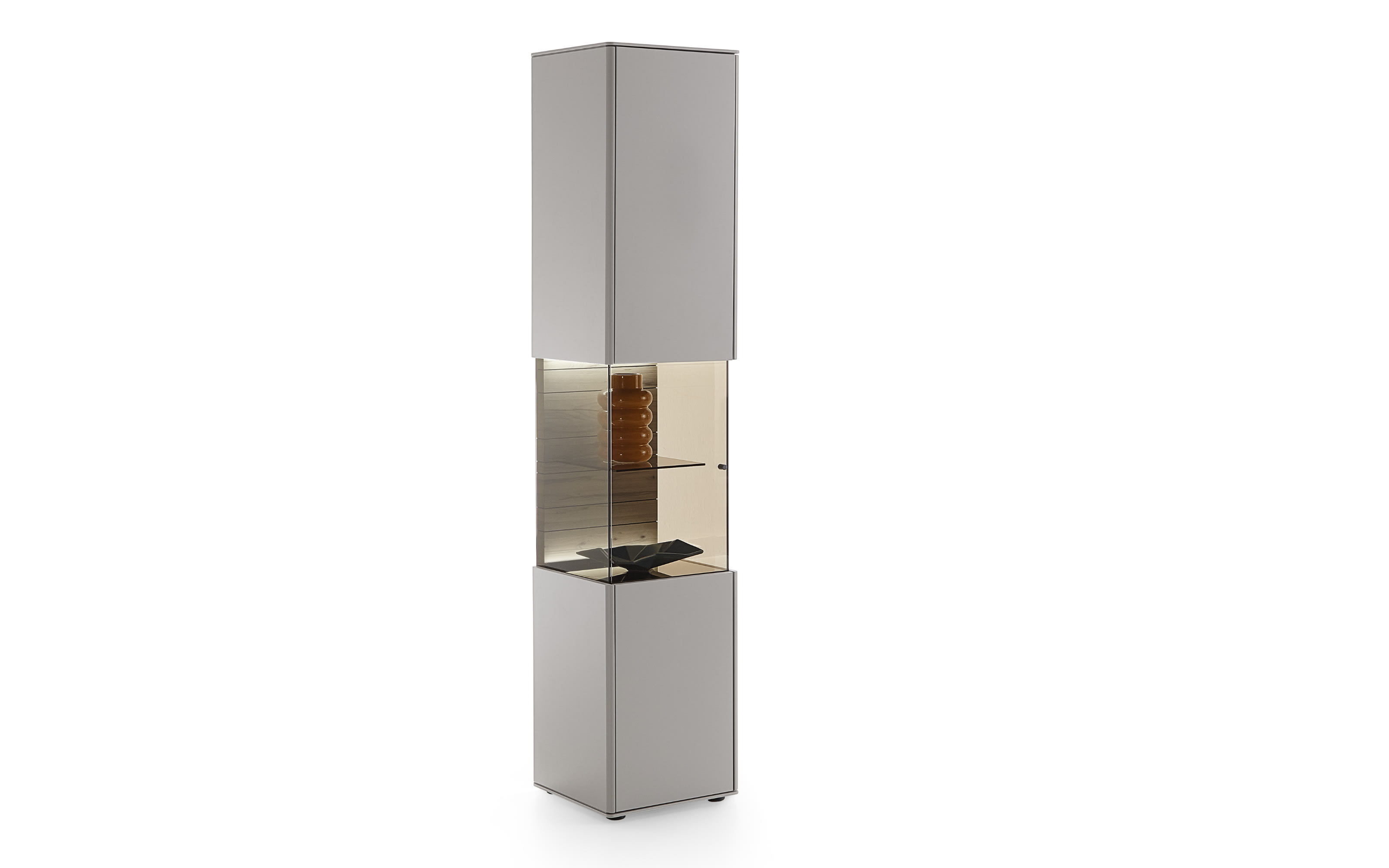 Standvitrine Audra, Altholzbuche/sand, Breite ca. 43 cm