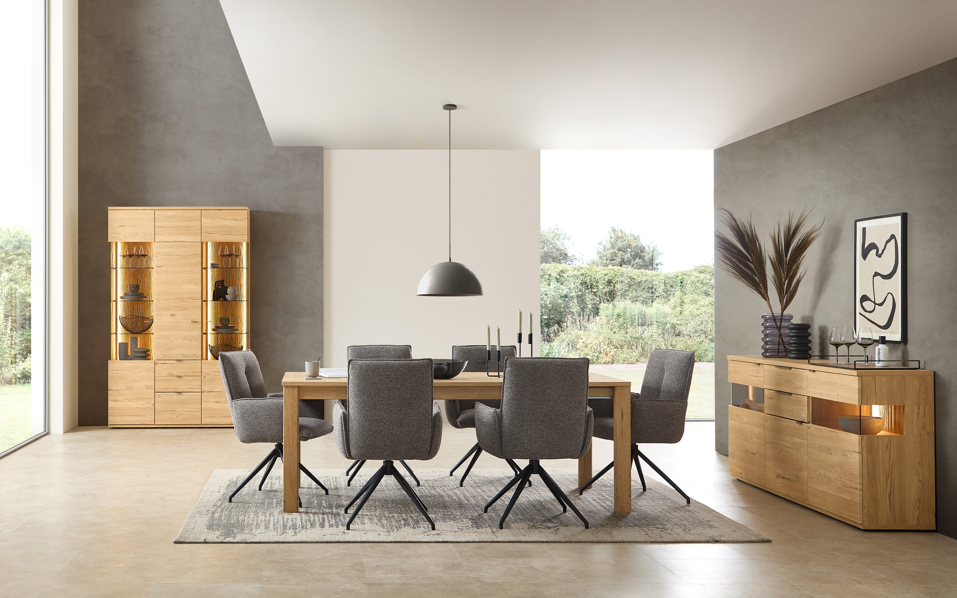 Vitrinen-Kombi Berghe, Risseiche