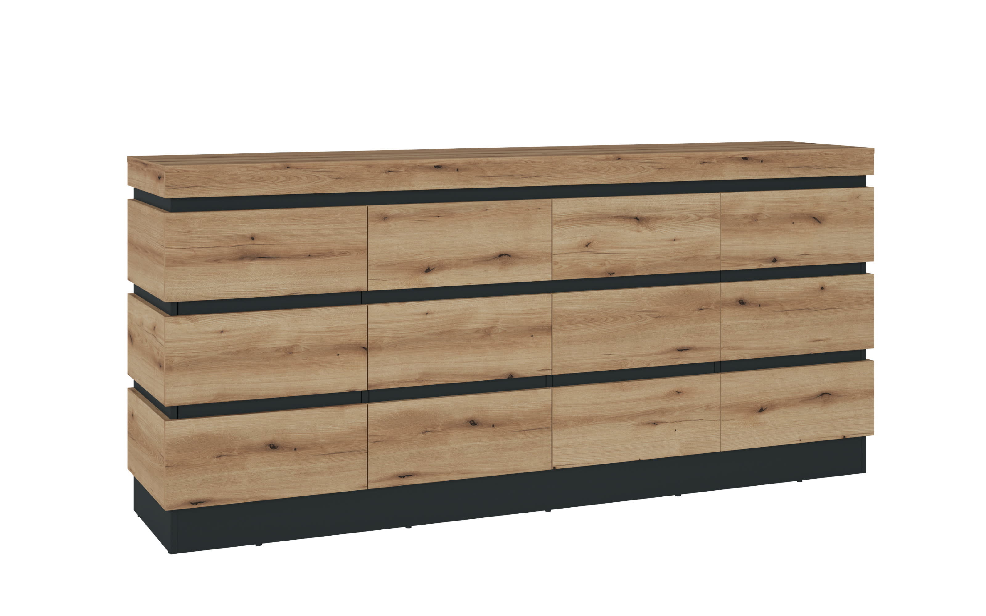 Sideboard Corte, Kosmos grau, Eiche Coast Evoke Nachbildung, inkl. Softclose