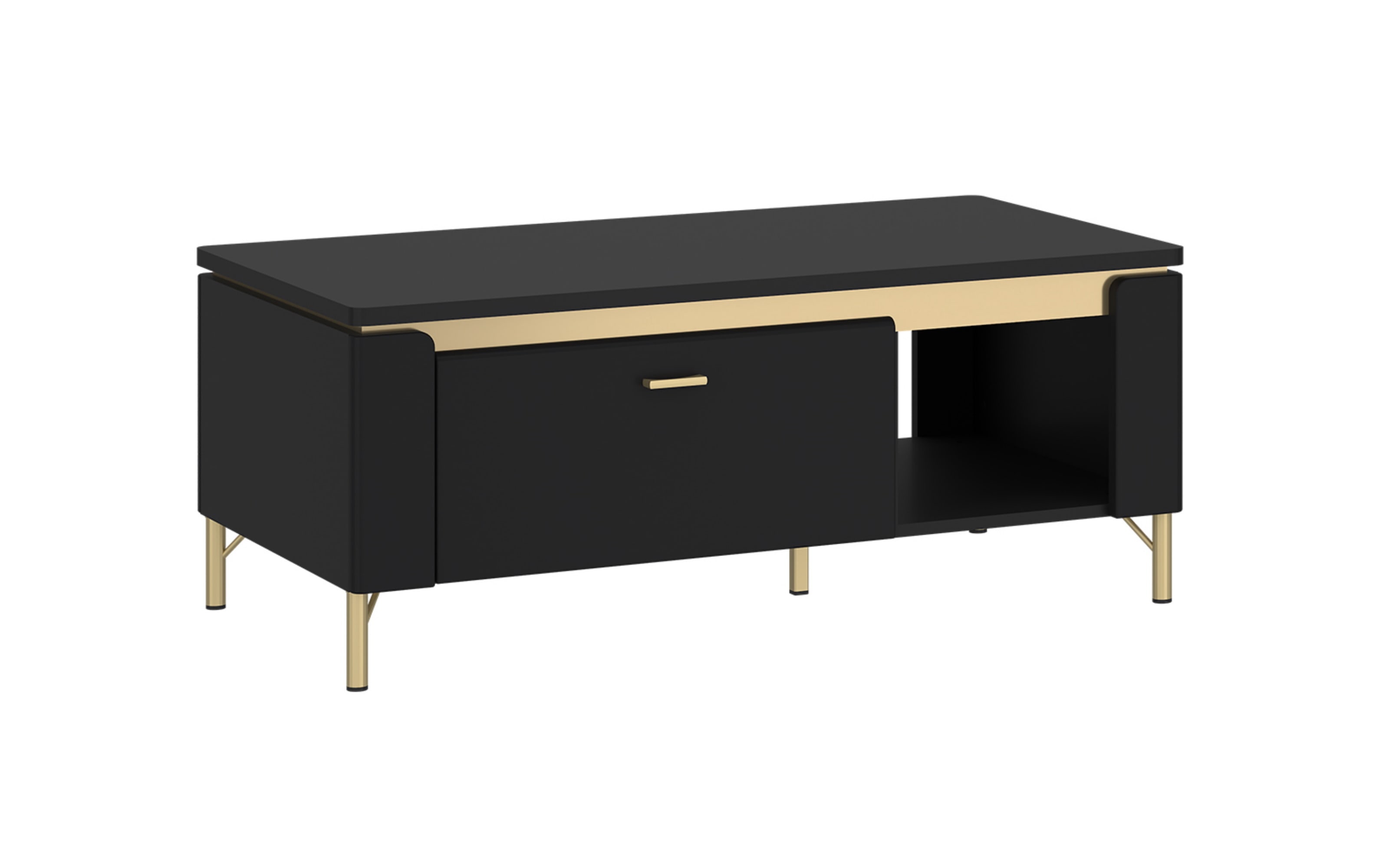 Couchtisch Norica, schwarz/gold