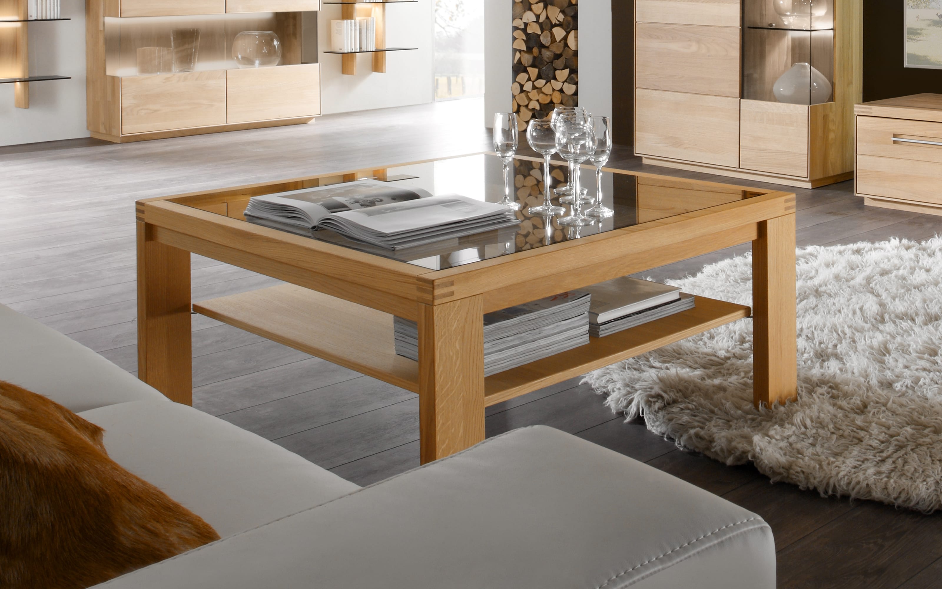 Couchtisch Venta Plus, Eiche natur massiv