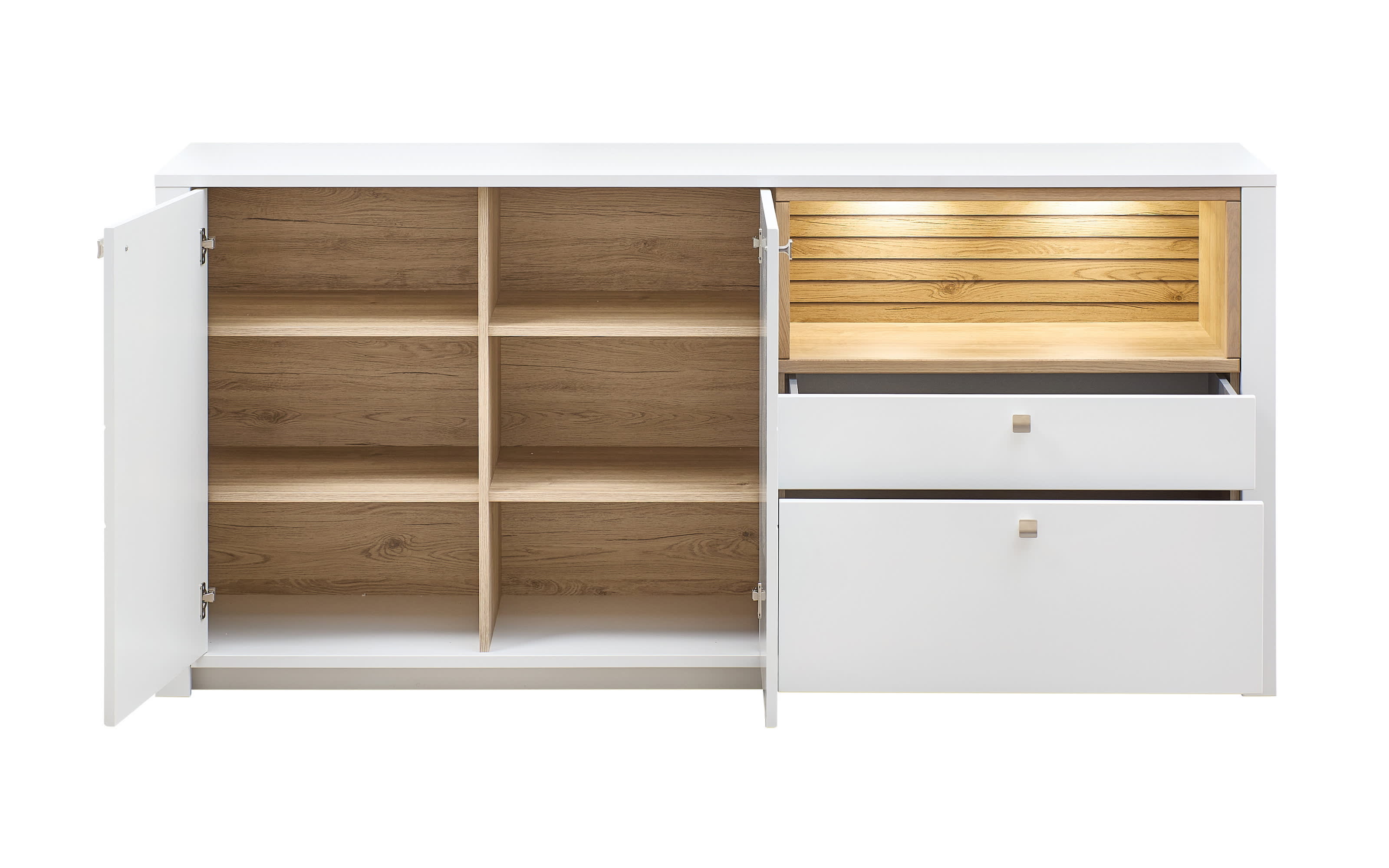 Sideboard Arktis, Eiche/weiß