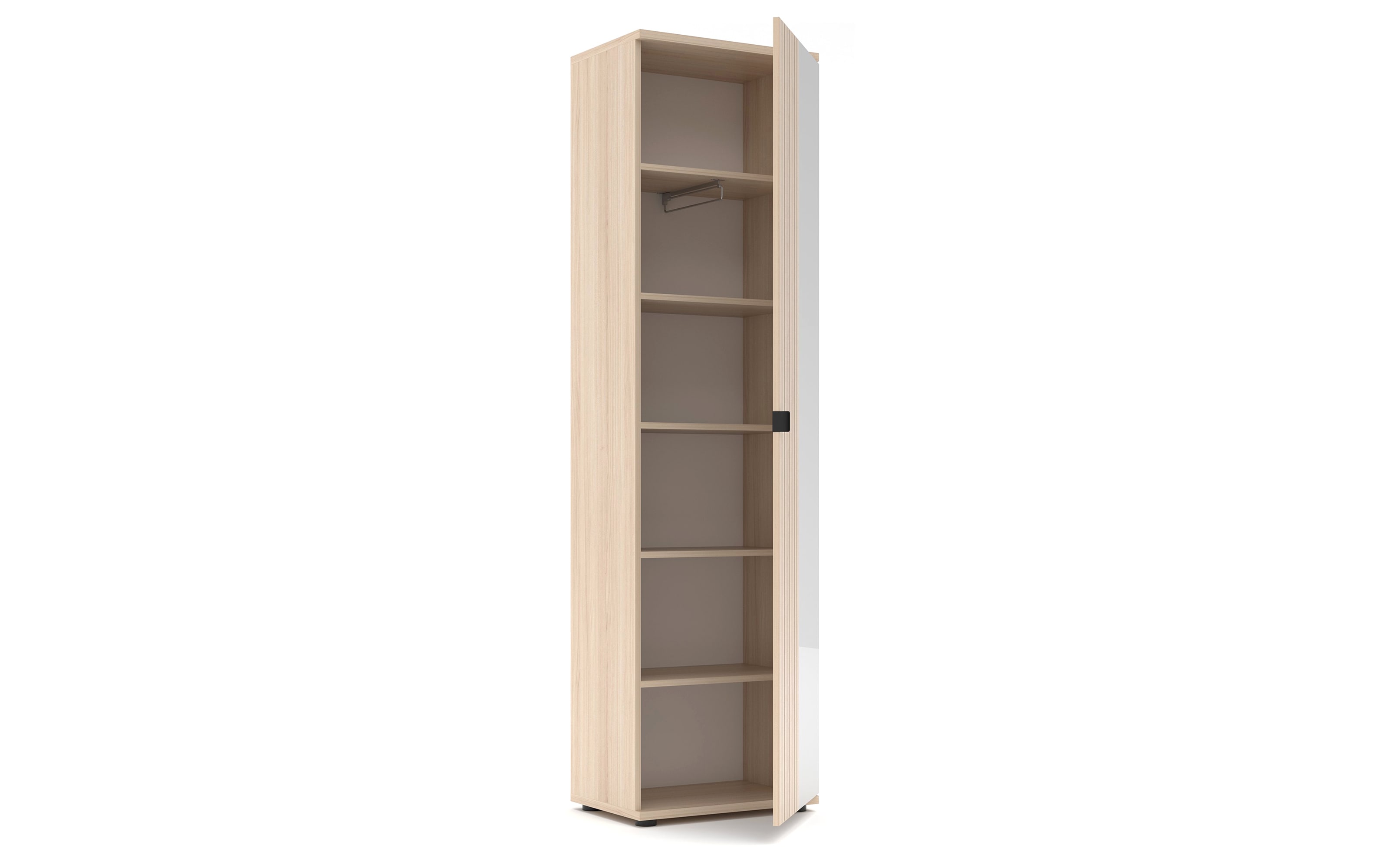 Garderobenschrank Pisa, Riva Eiche-Nachbildung, inkl. Kleiderstange