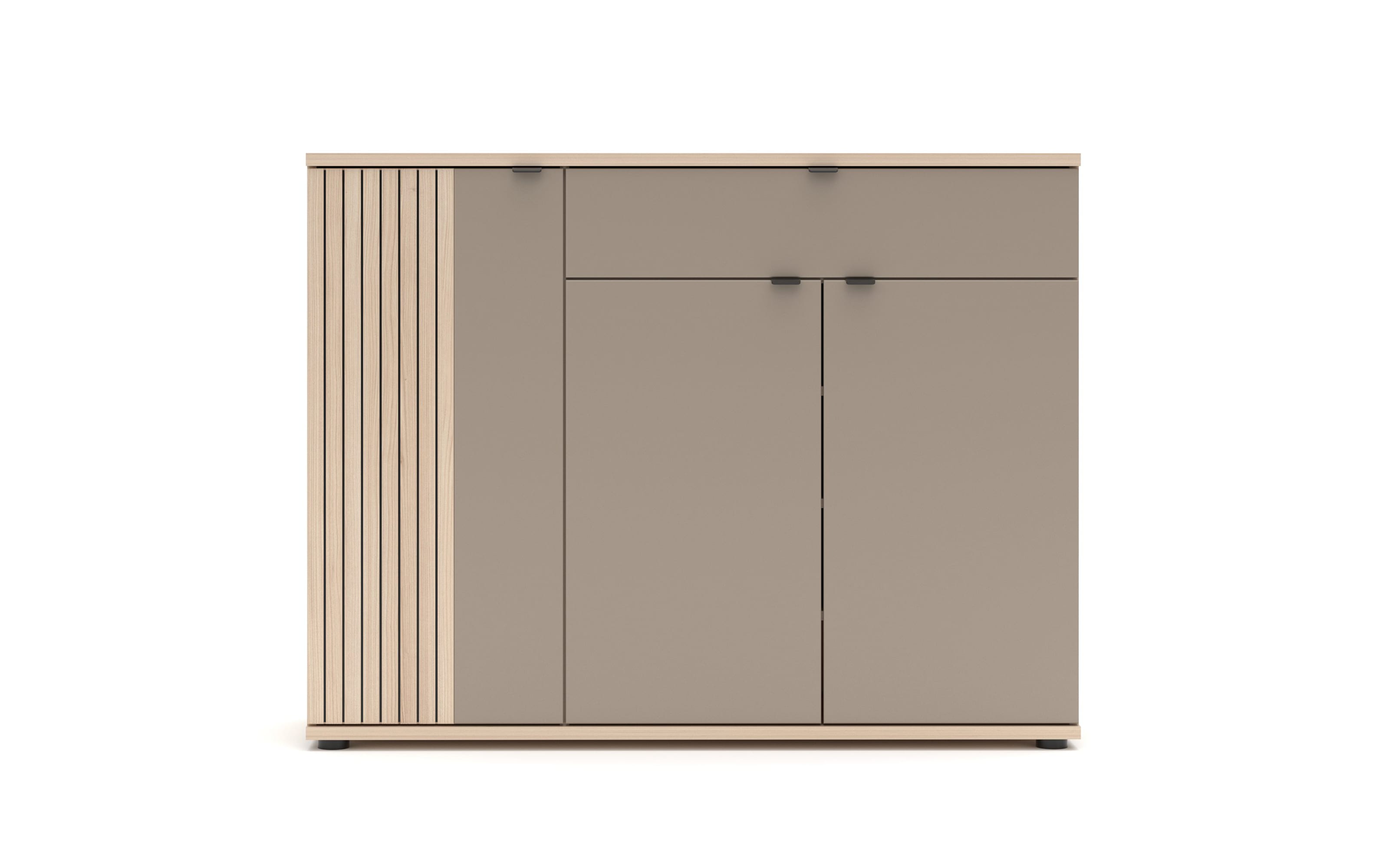 Garderobenkombination II Pisa, Riva Eiche-Nachbildung/basalt, inkl. Sitzkissen