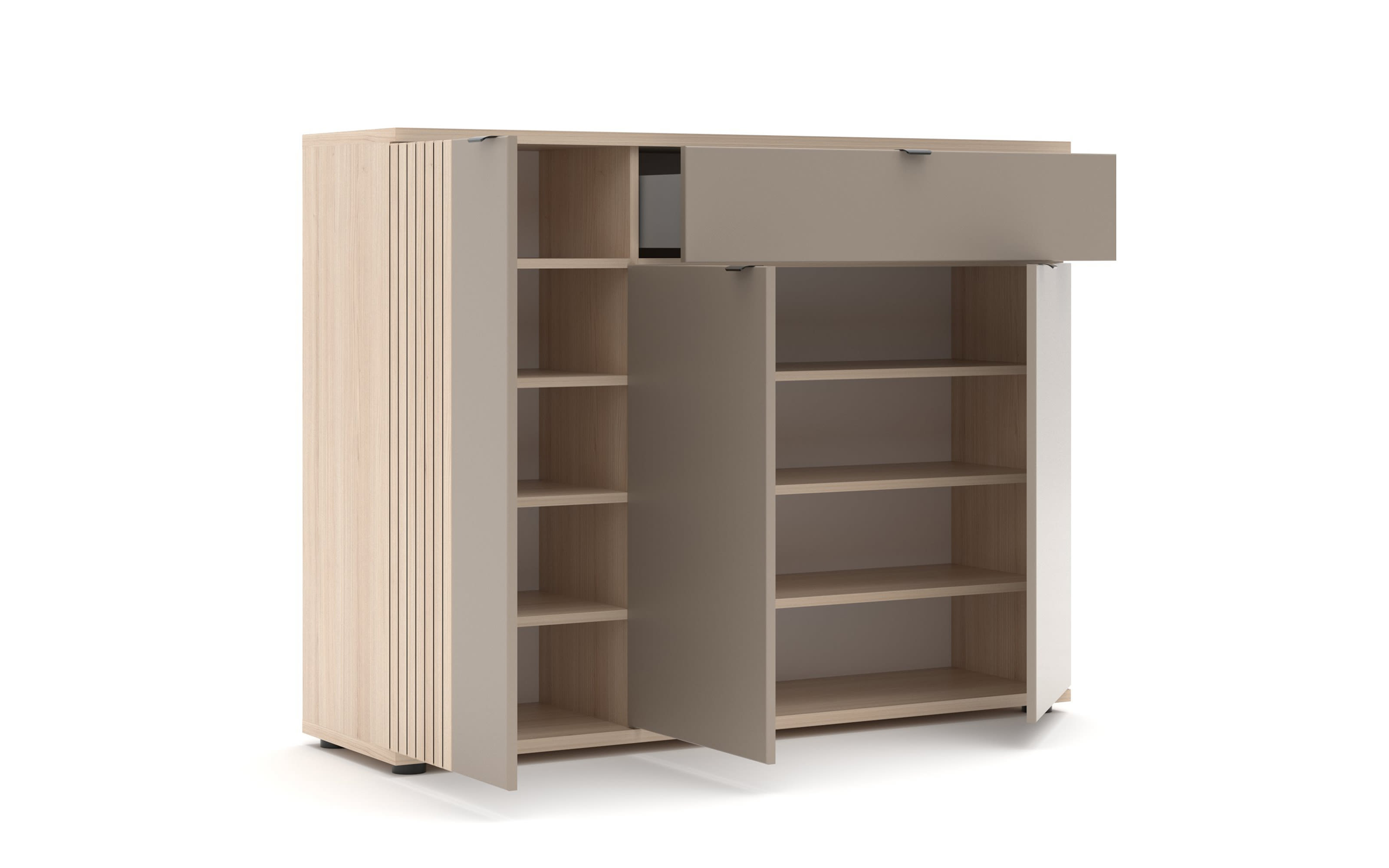 Schuhschrank Pisa, Riva Eiche-Nachbildung/basalt