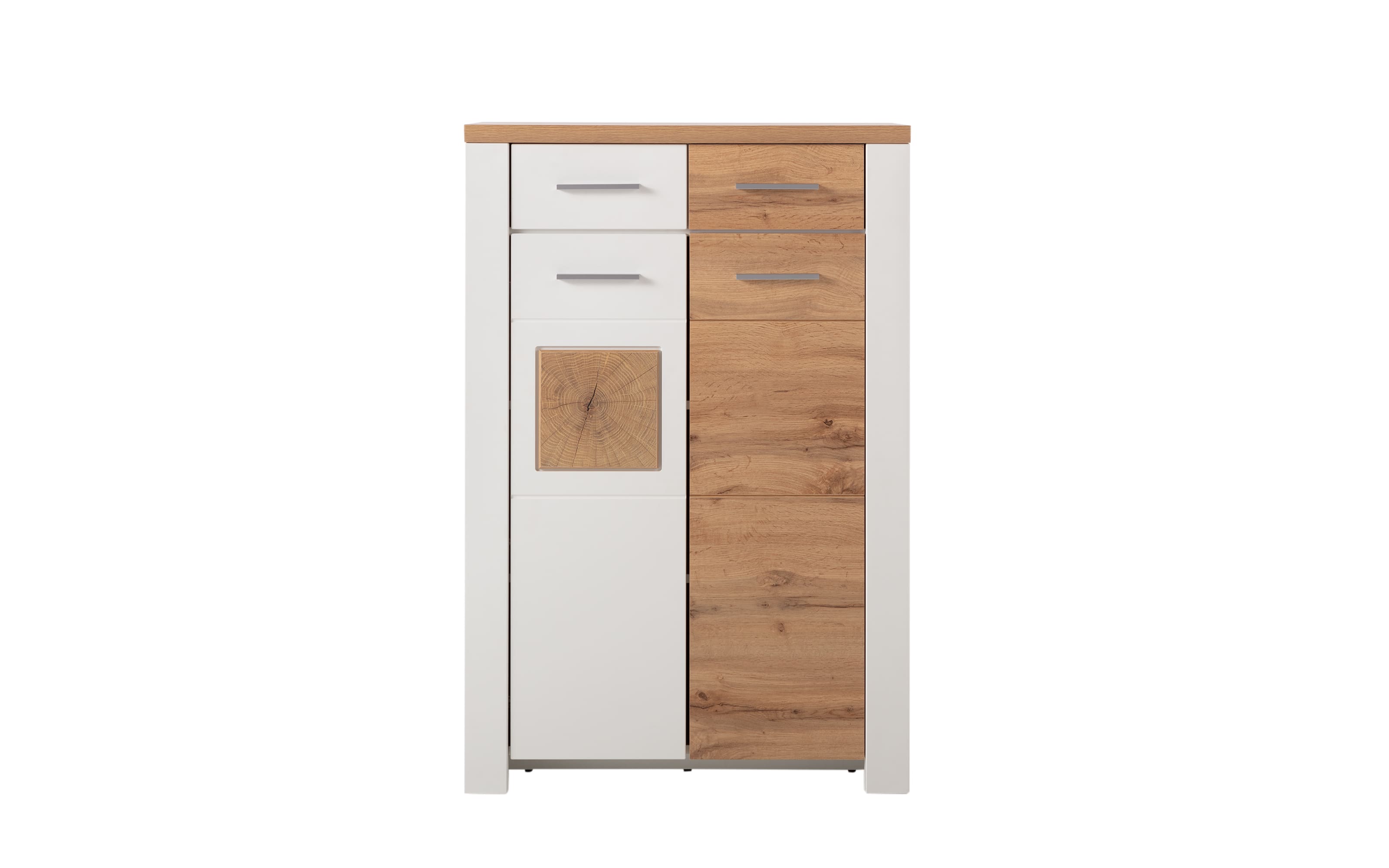 Highboard Matera, weiß/Altholz-Nachbildung