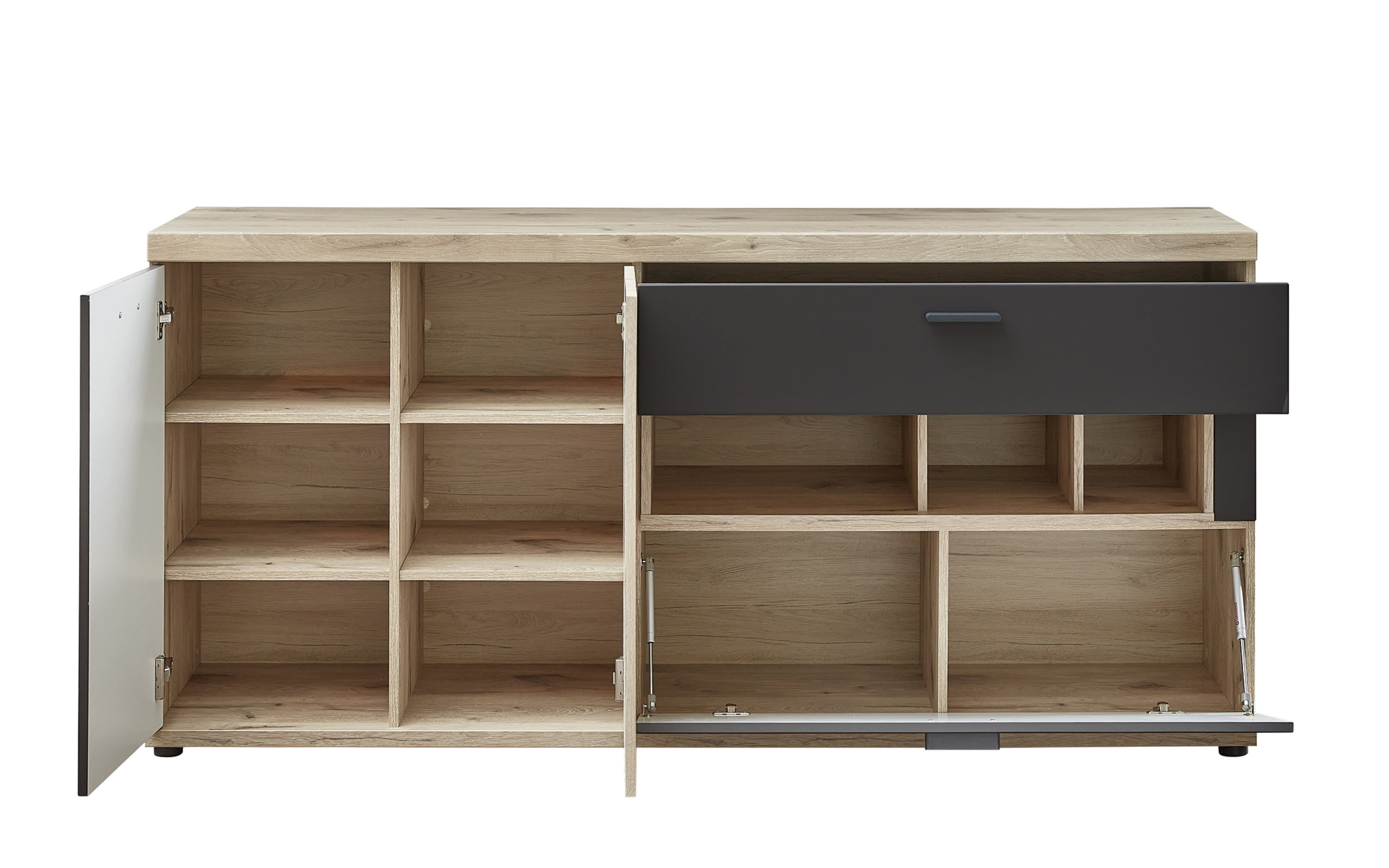 Sideboard Lamella, Cosmos grey, Viking Oak Nachbildung