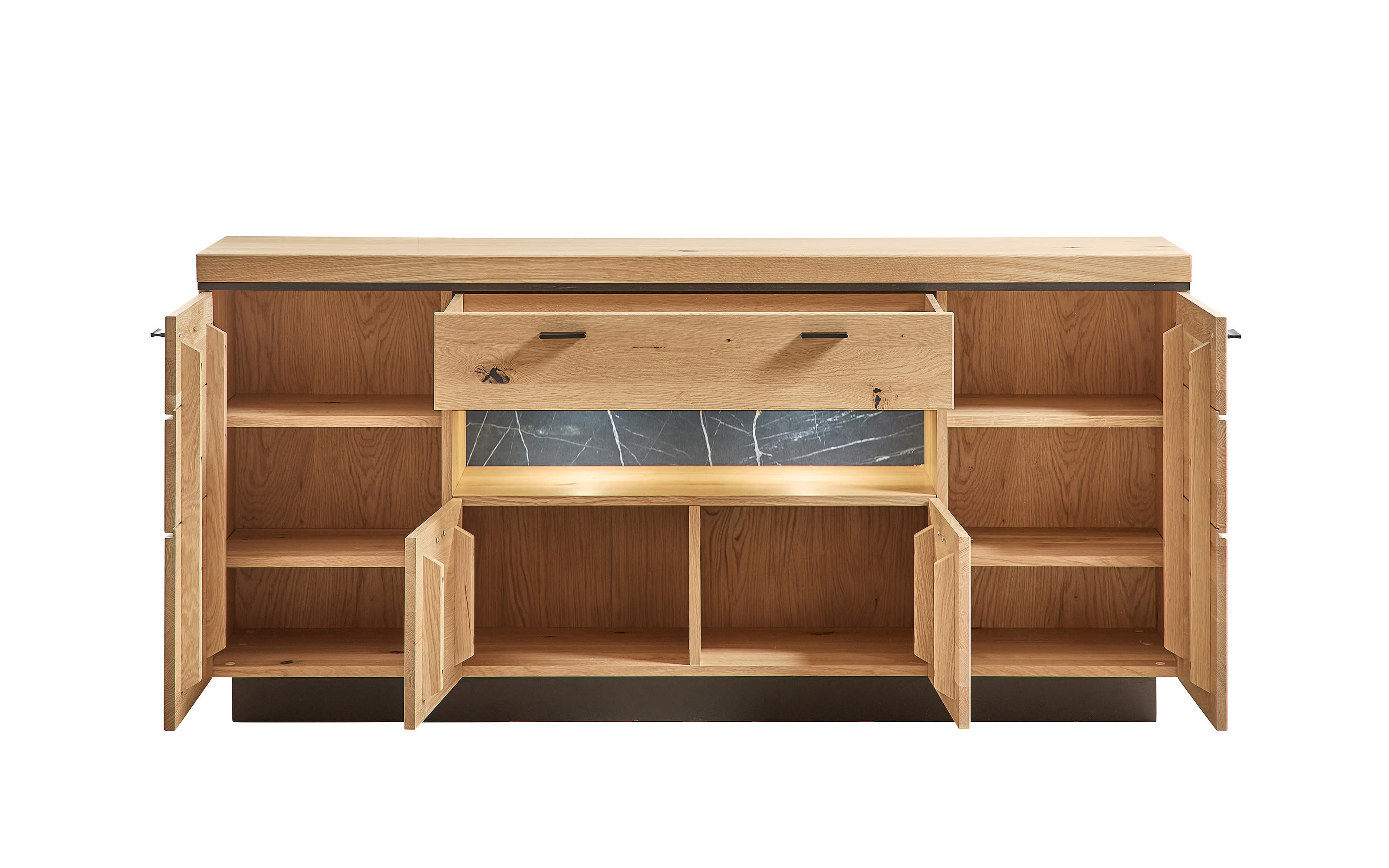 Sideboard Monza, Wildeiche massiv, inkl. LED-Beleuchtung 