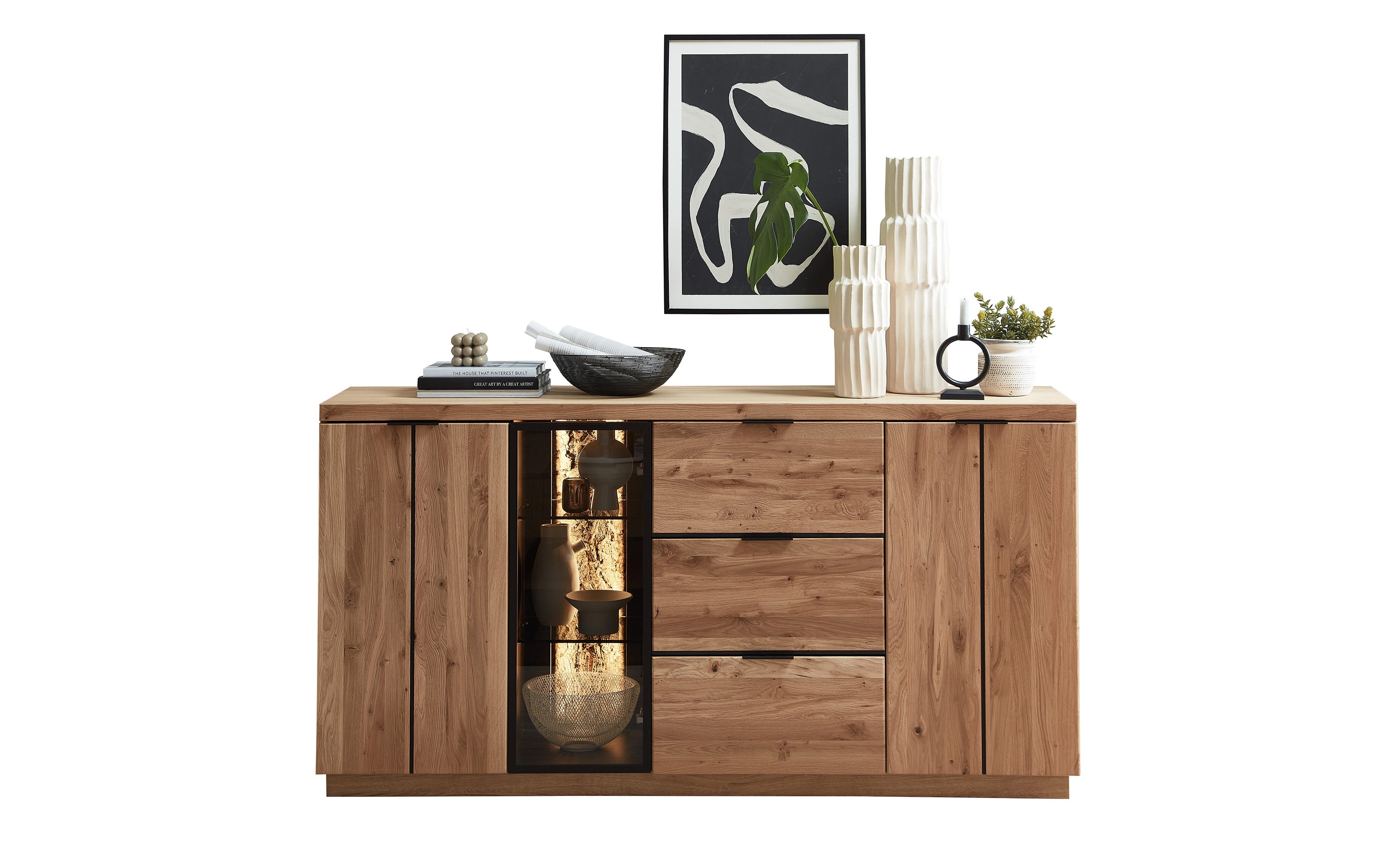 Sideboard Donna, Wildeiche/anthrazit