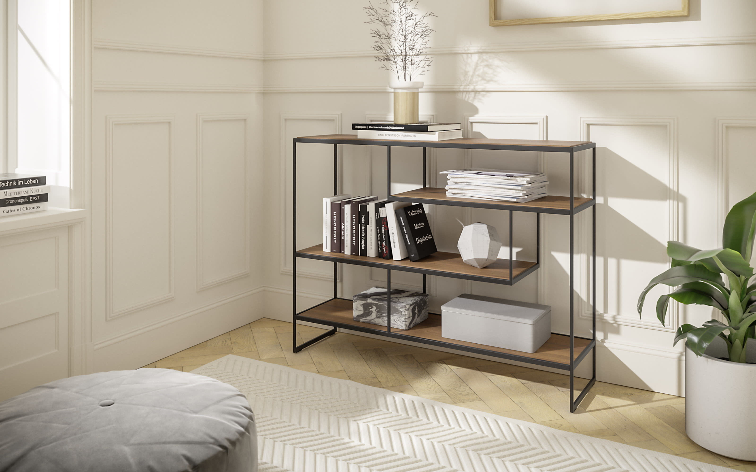 Regal Toscana, nussbaum, anthrazit