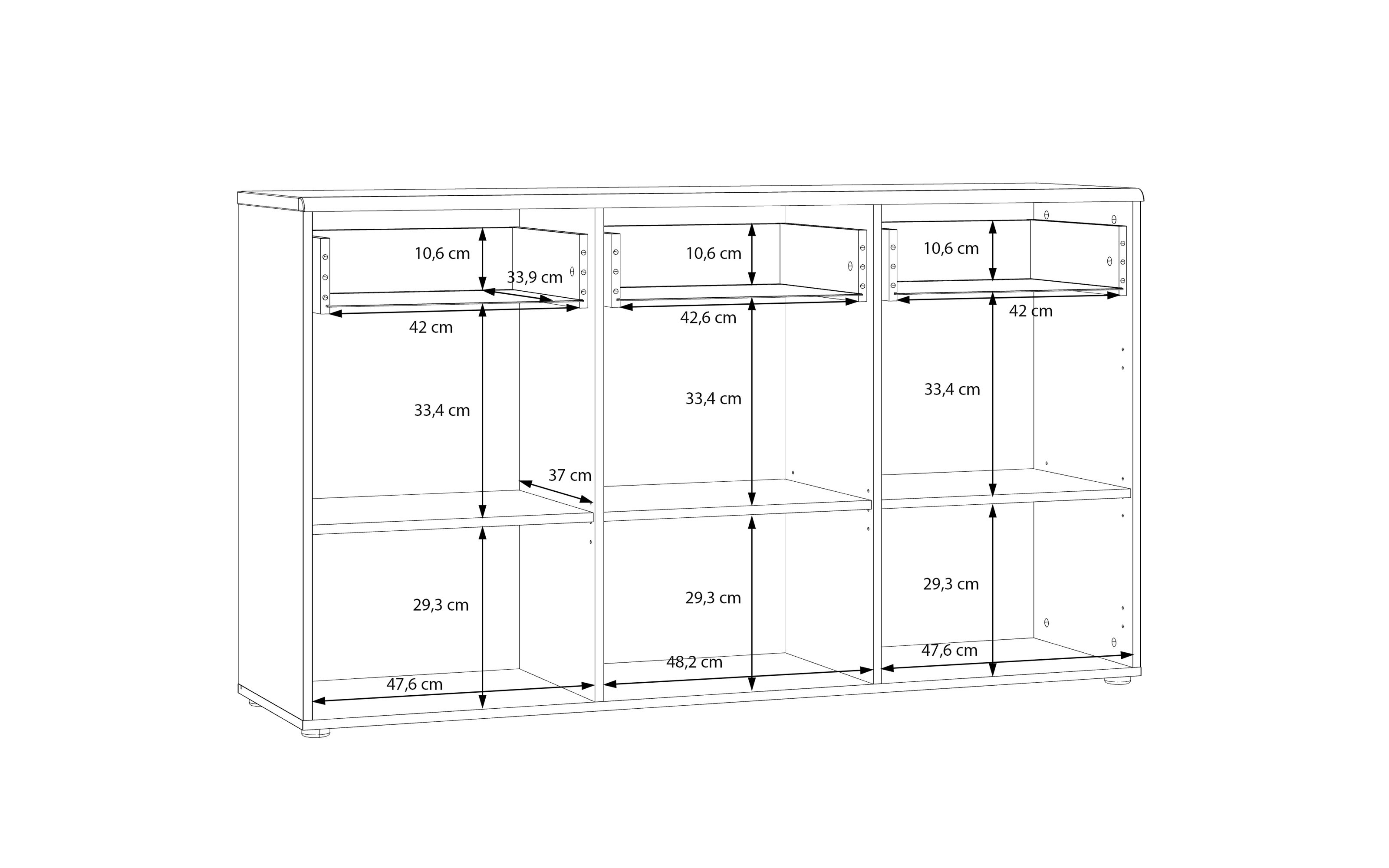 Sideboard Akinori, Mauvelle Eiche-Nachbildung
