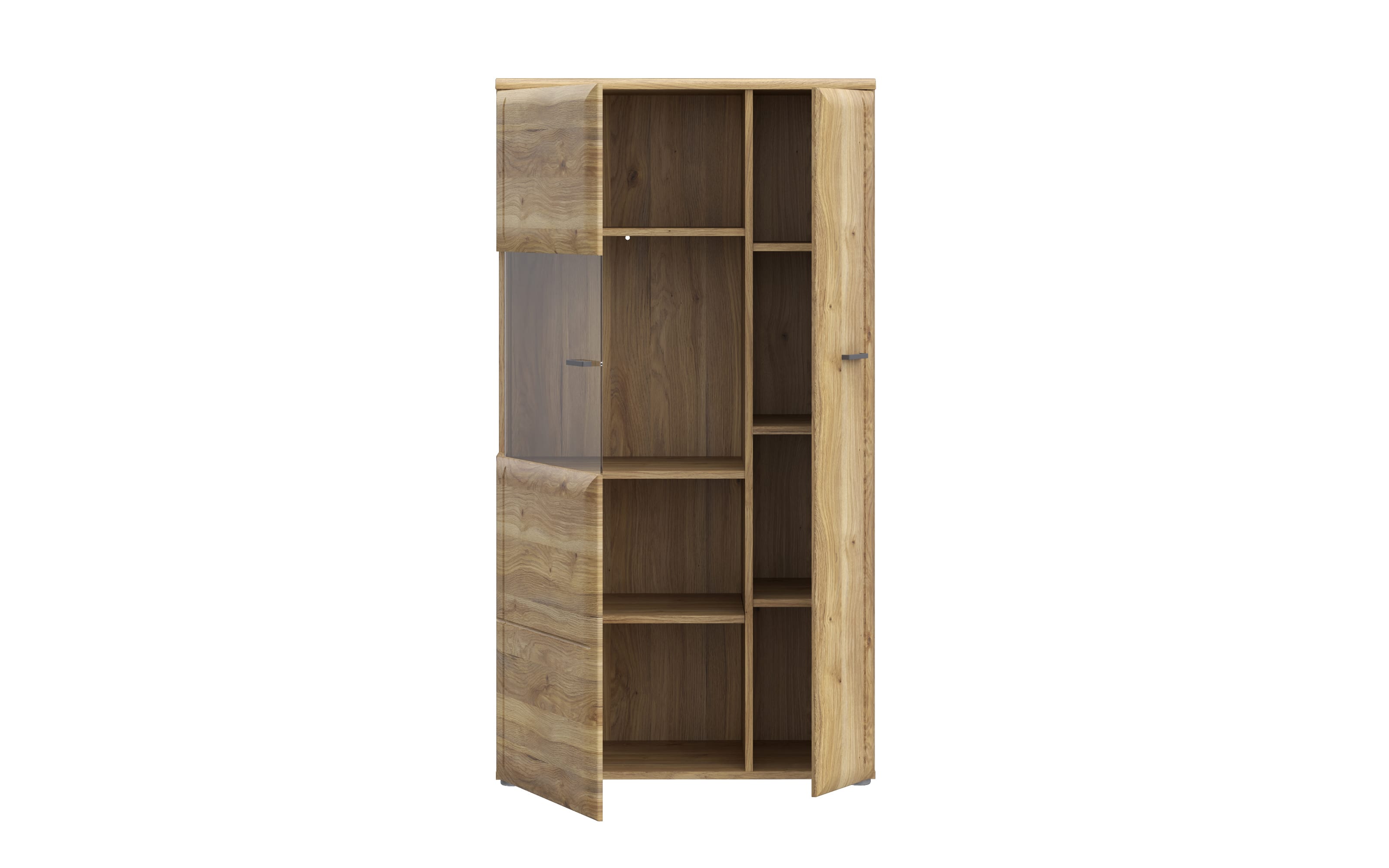 Glas-Vitrine Akinori, Mauvelle Eiche-Nachbildung, 140 cm 