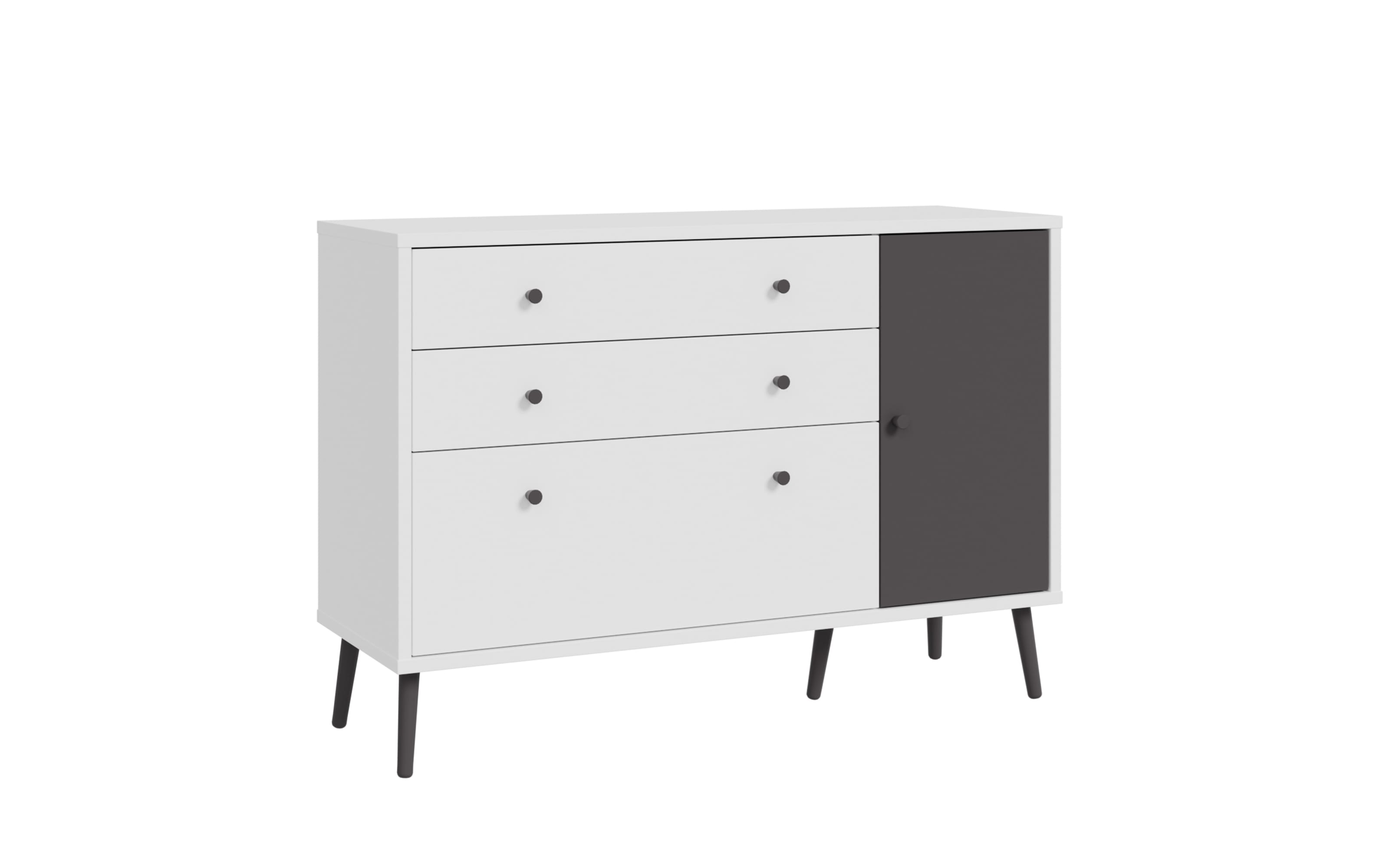 Sideboard Harllson EasyKlix, weiß/grau,124,5 cm