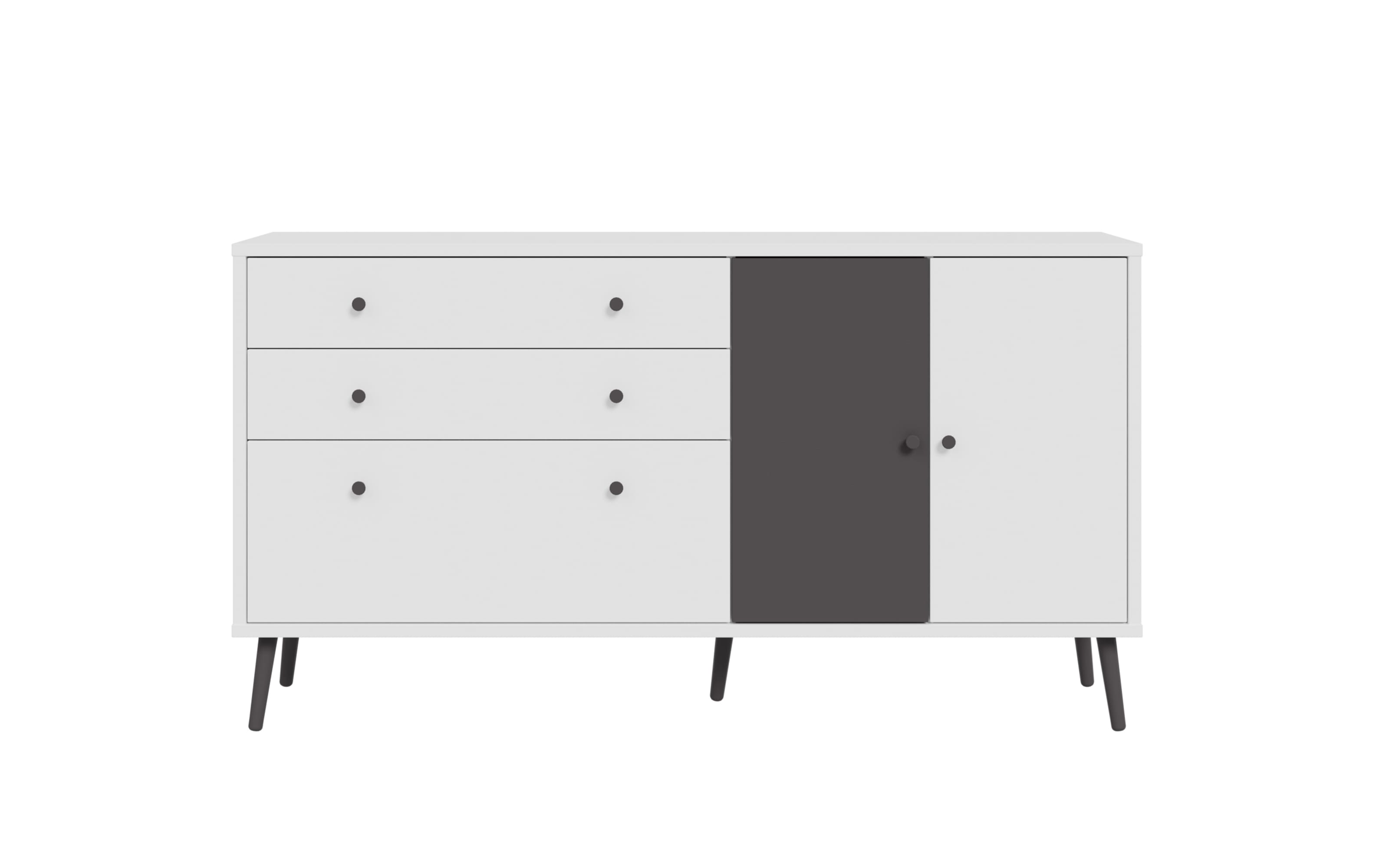Sideboard Harllson EasyKlix, weiß/grau, 159,2 cm