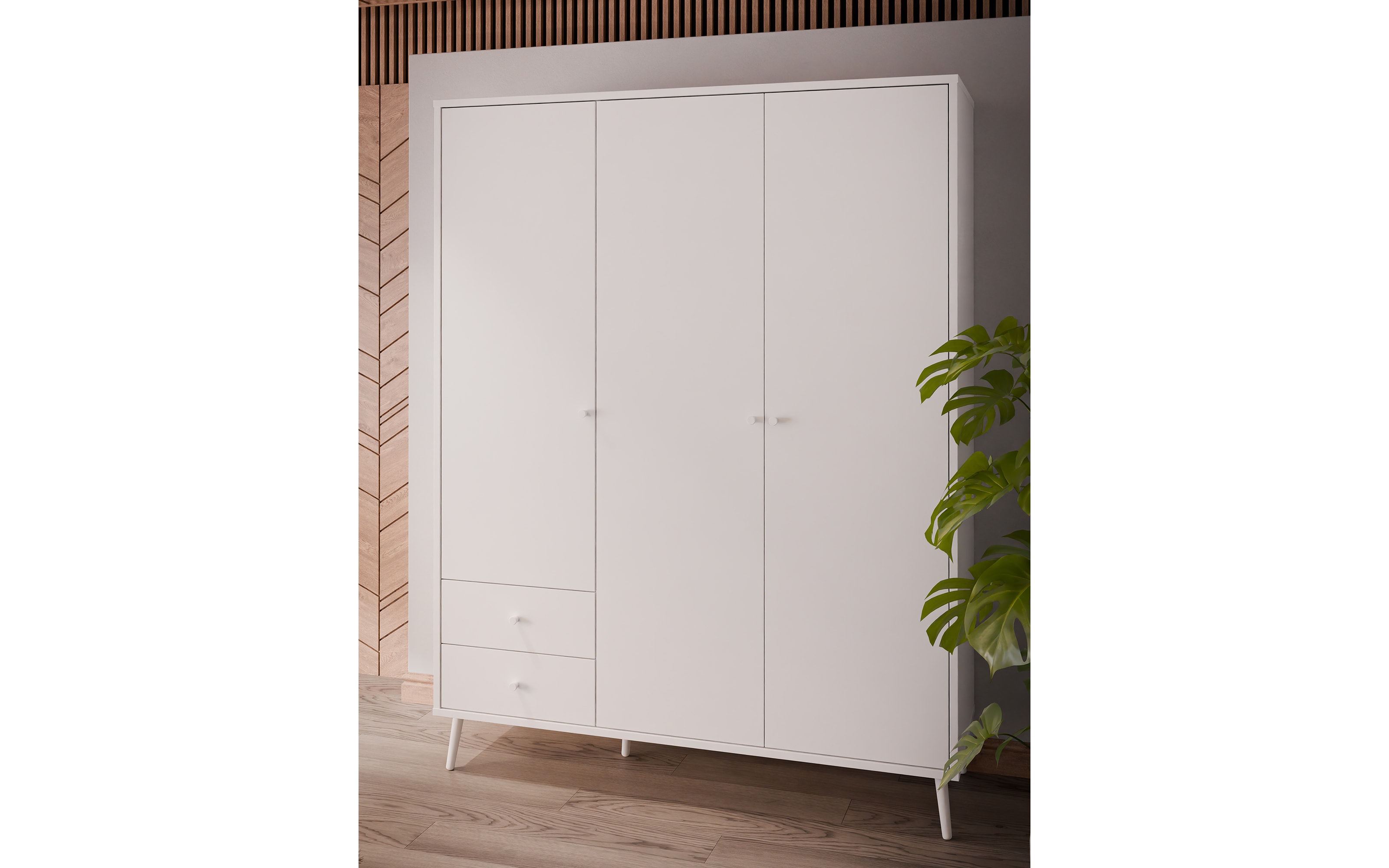 Kleiderschrank Harllson EasyKlix, weiß, 154,2 cm