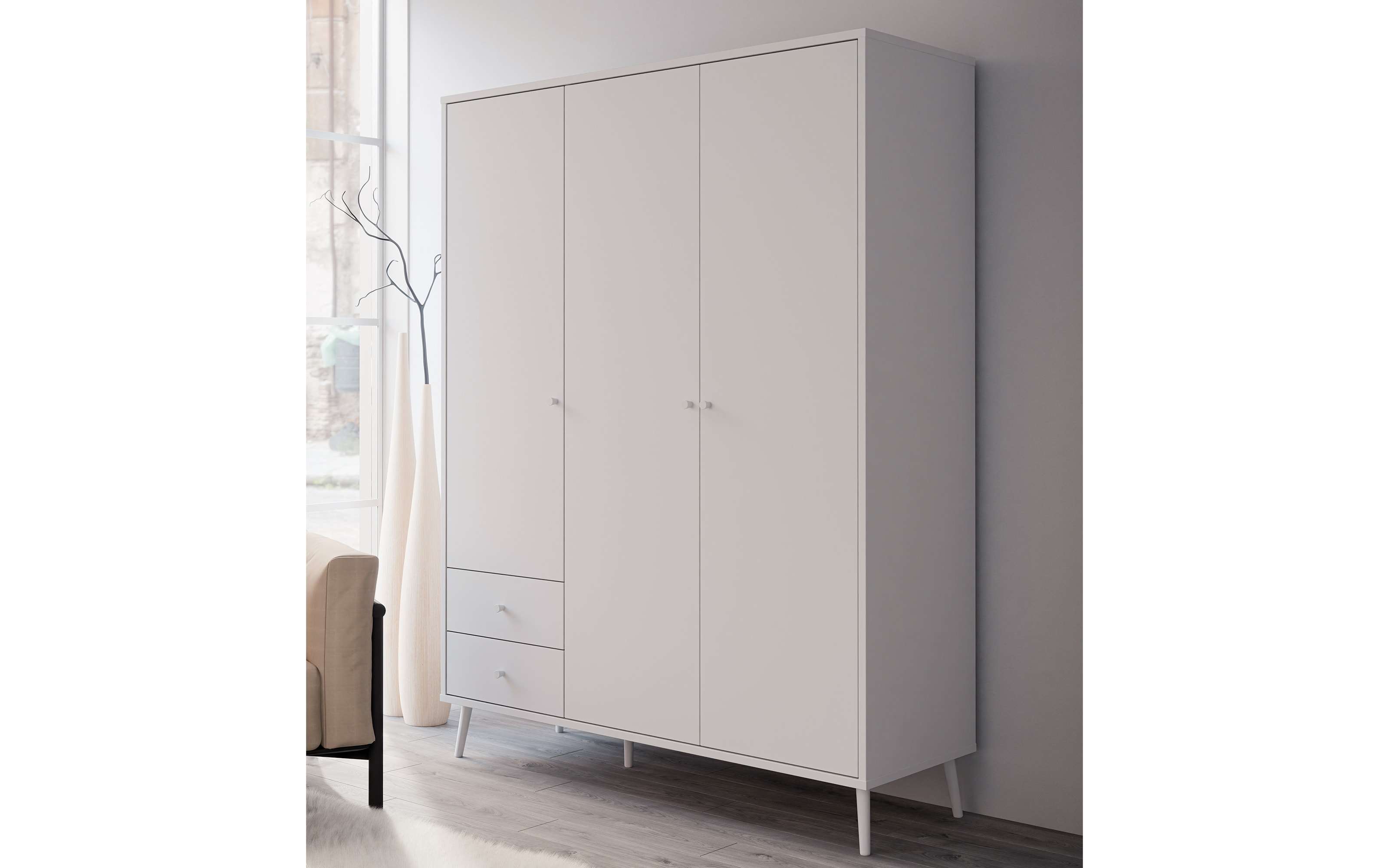 Kleiderschrank Harllson EasyKlix, weiß, 154,2 cm