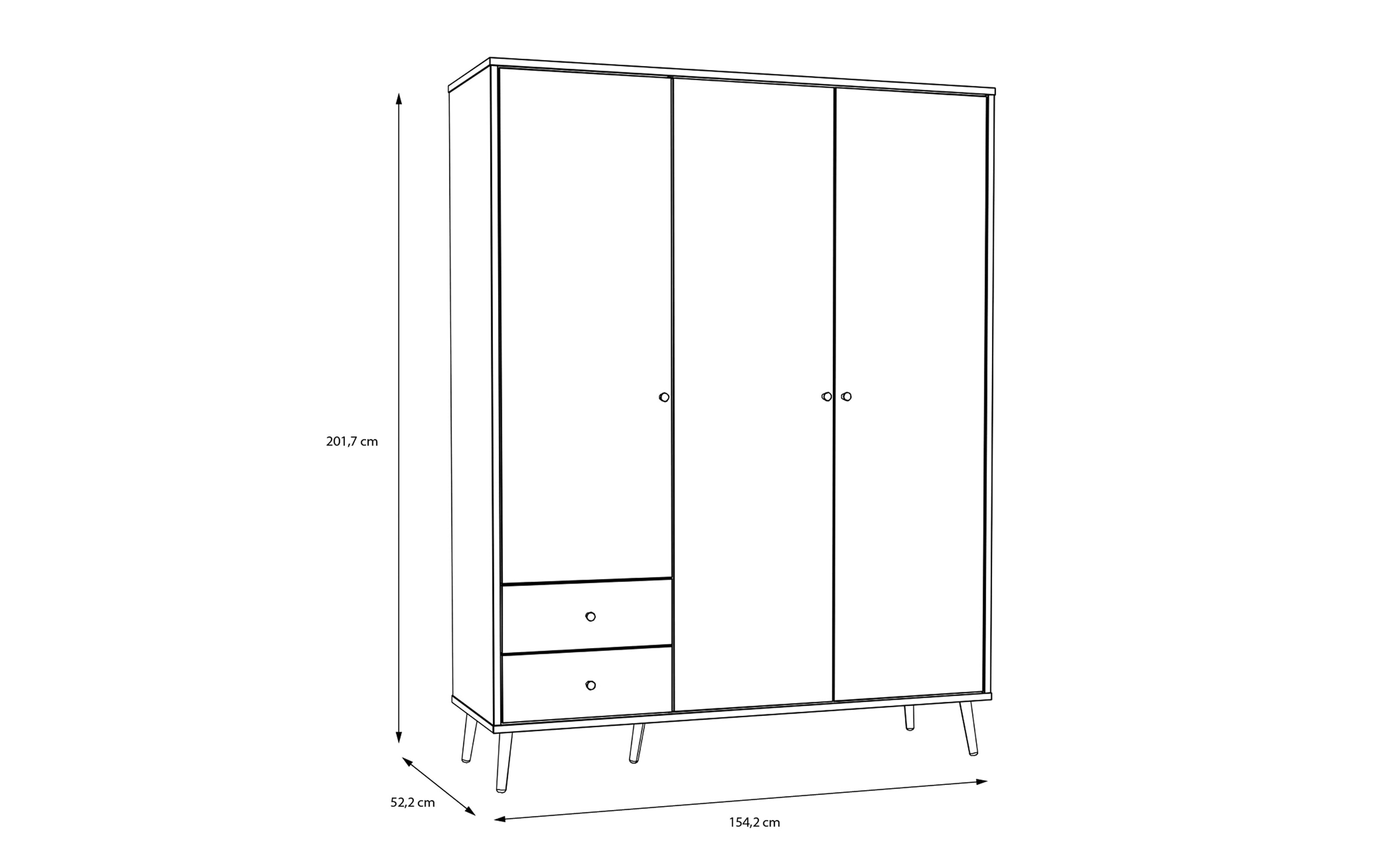 Kleiderschrank Harllson EasyKlix, weiß, 154,2 cm