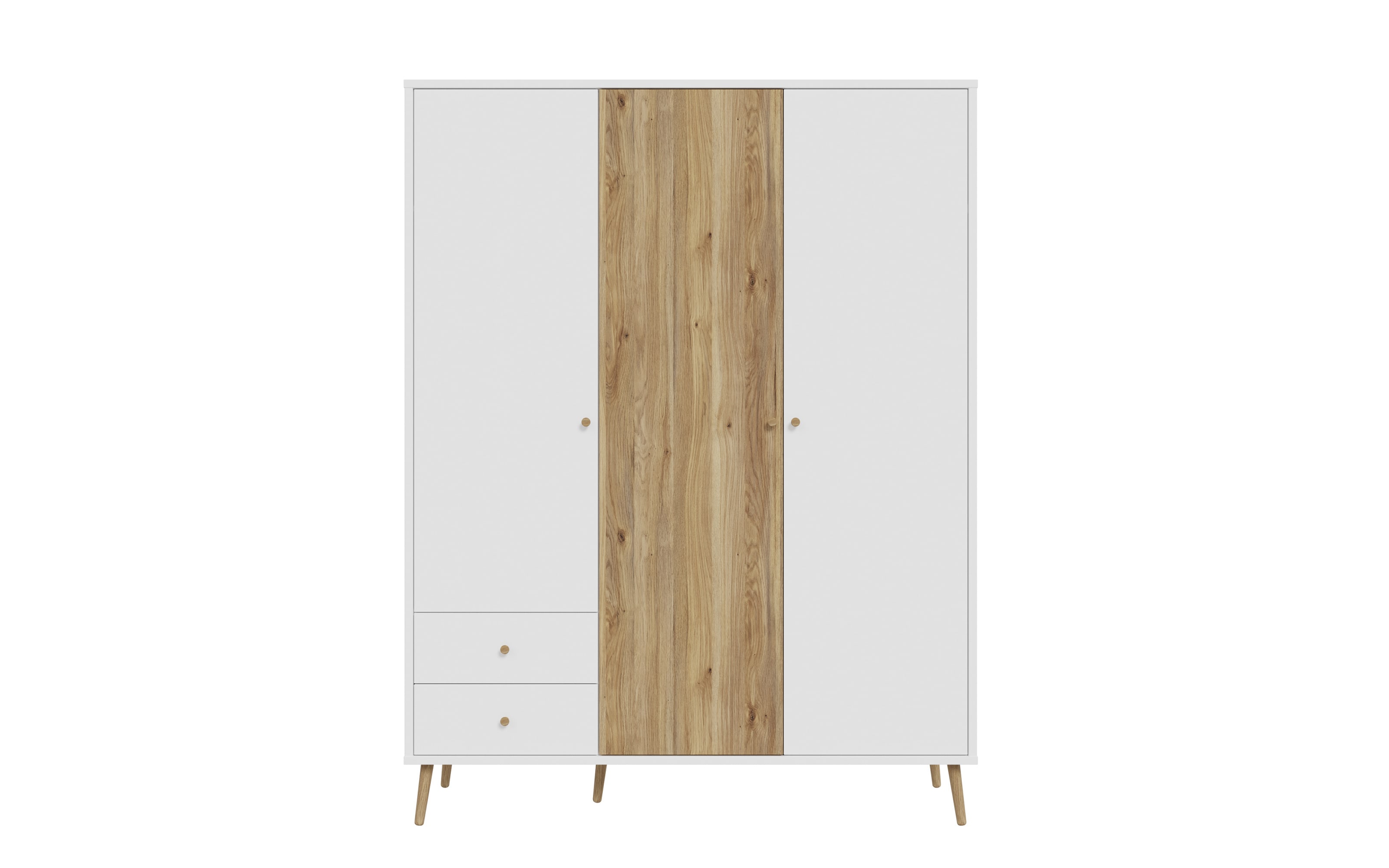 Kleiderschrank Harllson EasyKlix, weiß/Mauvelle Eiche-Nachbildung, 154,2 cm
