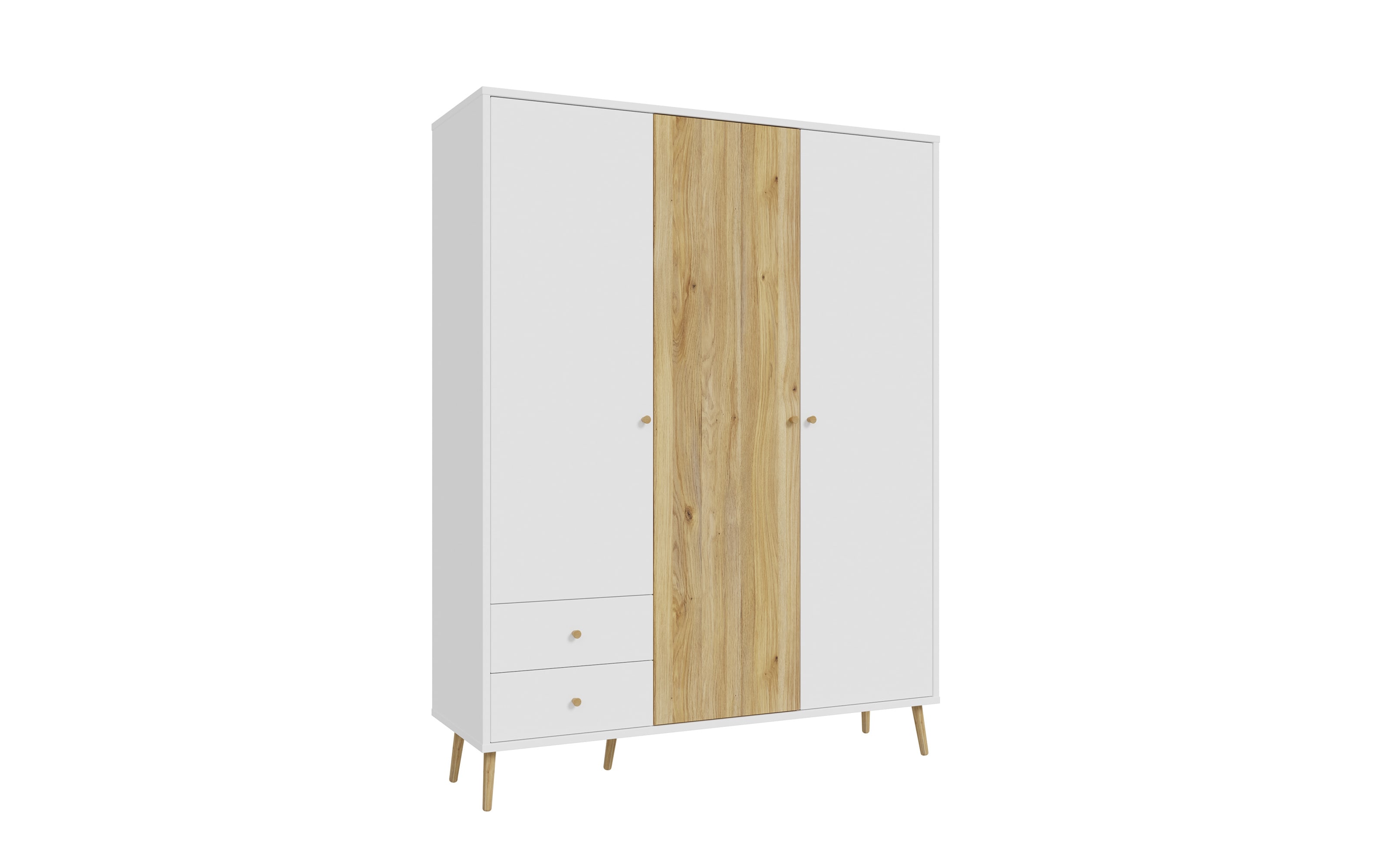 Kleiderschrank Harllson EasyKlix, weiß/Mauvelle Eiche-Nachbildung, 154,2 cm