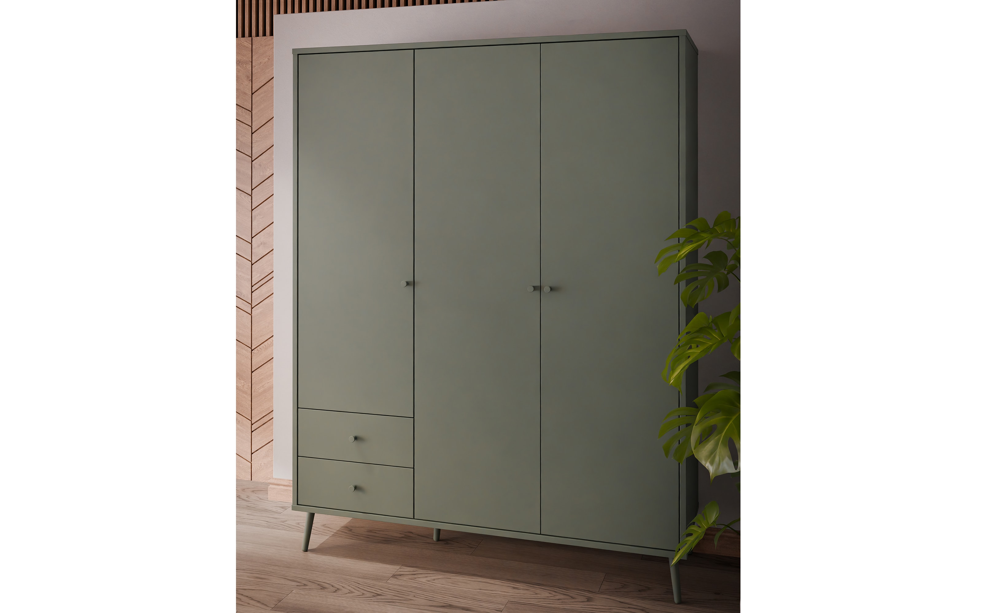 Kleiderschrank Harllson EasyKlix, salbeigrün, 154,2 cm