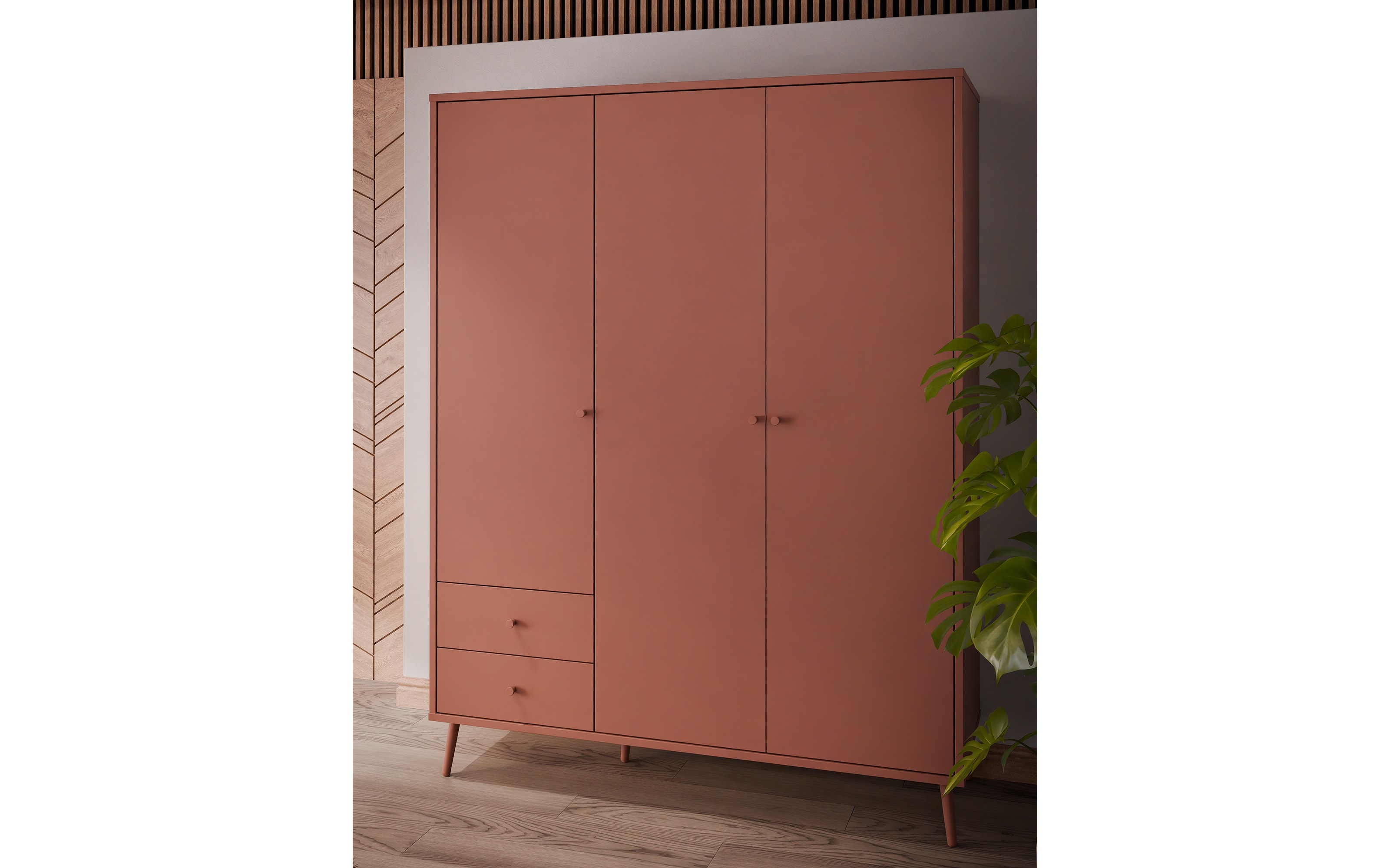 Kleiderschrank Harllson EasyKlix, terracotta, 154,2 cm