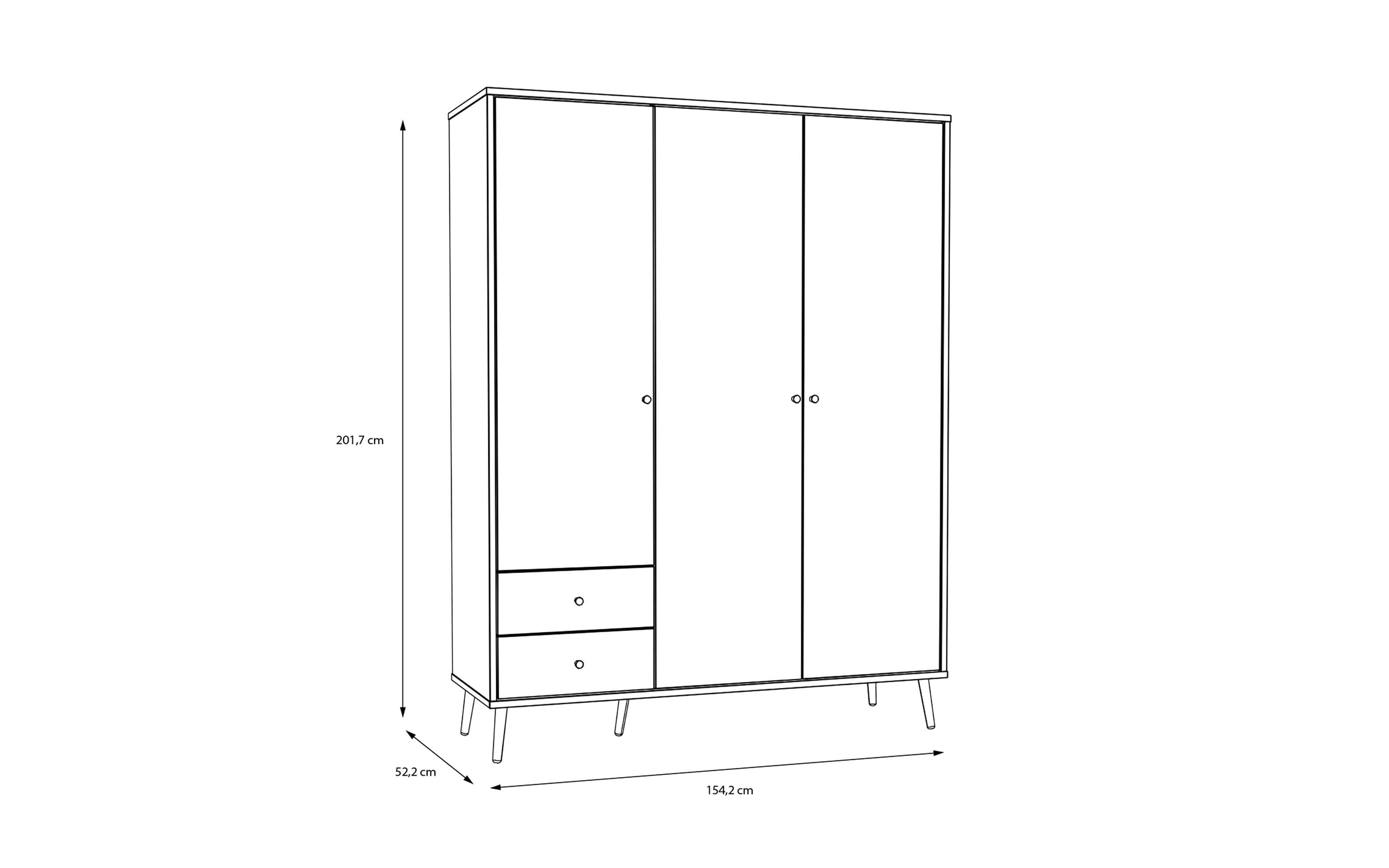 Kleiderschrank Harllson EasyKlix, terracotta, 154,2 cm